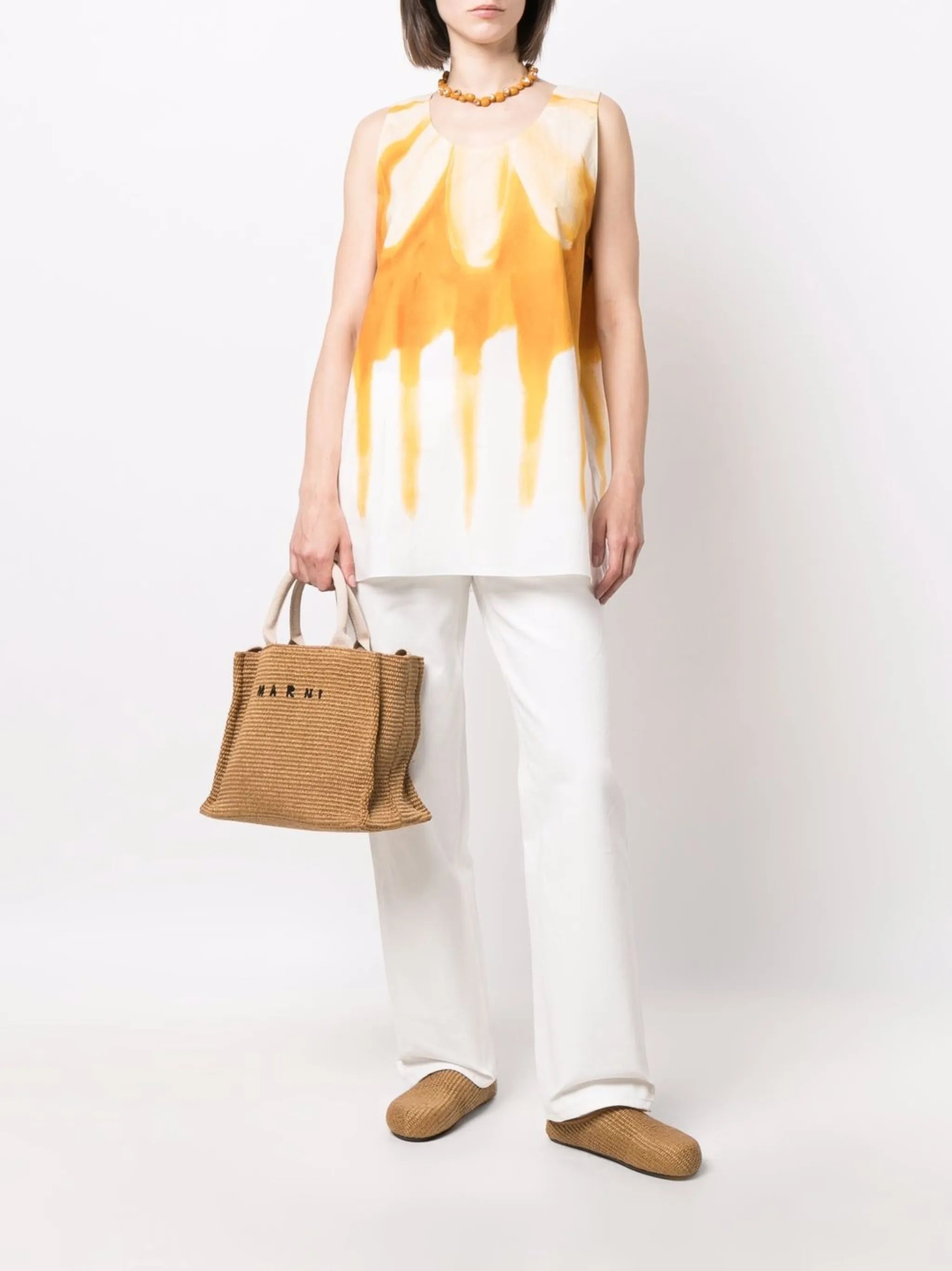 raffia-effect tote bag