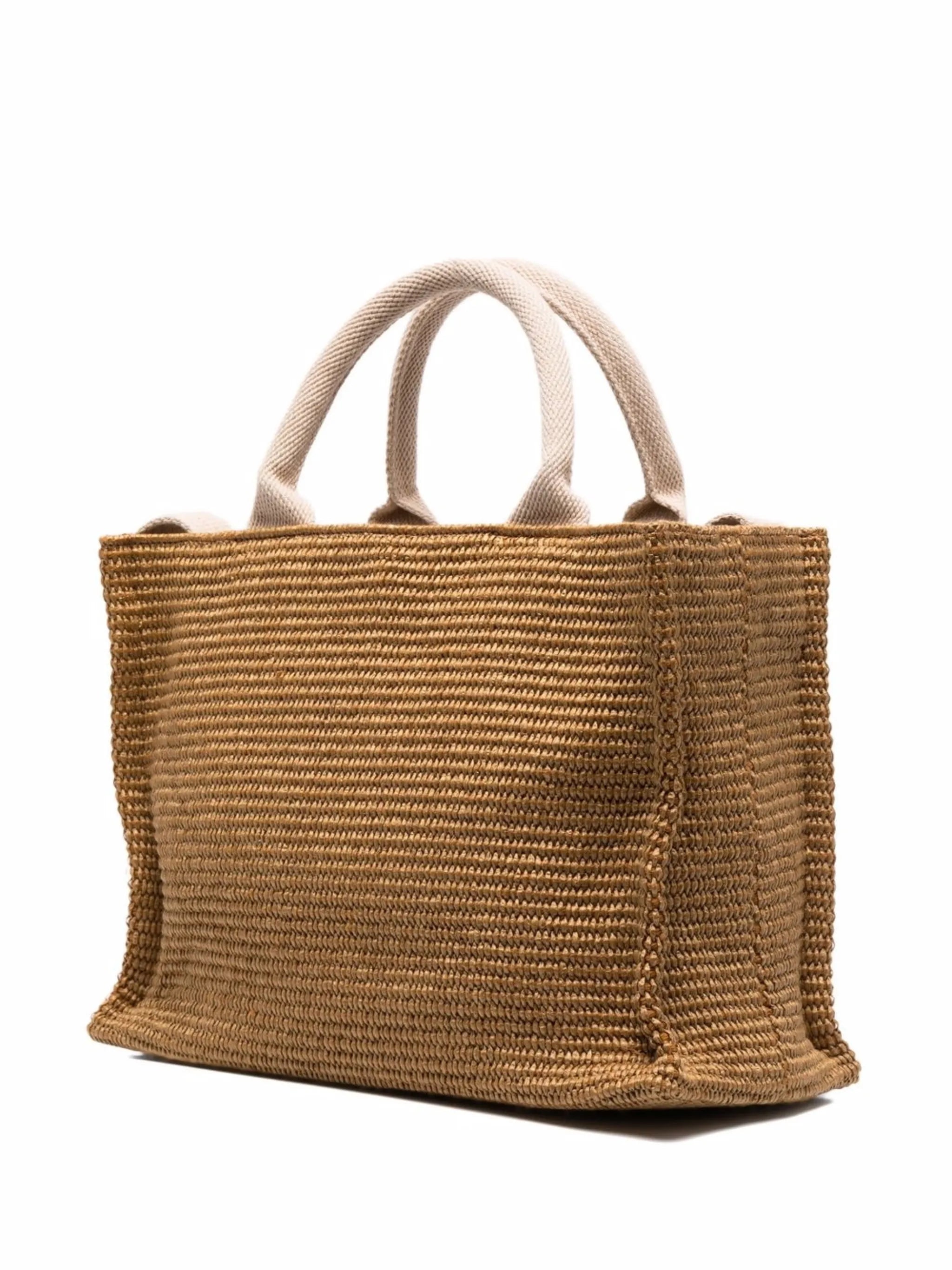 raffia-effect tote bag