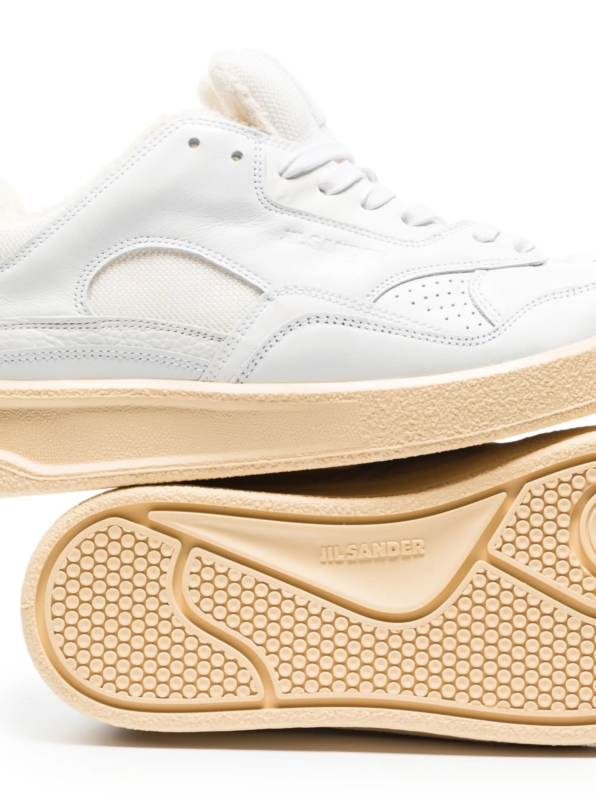 low-top panelled vulcanised-sole sneakers