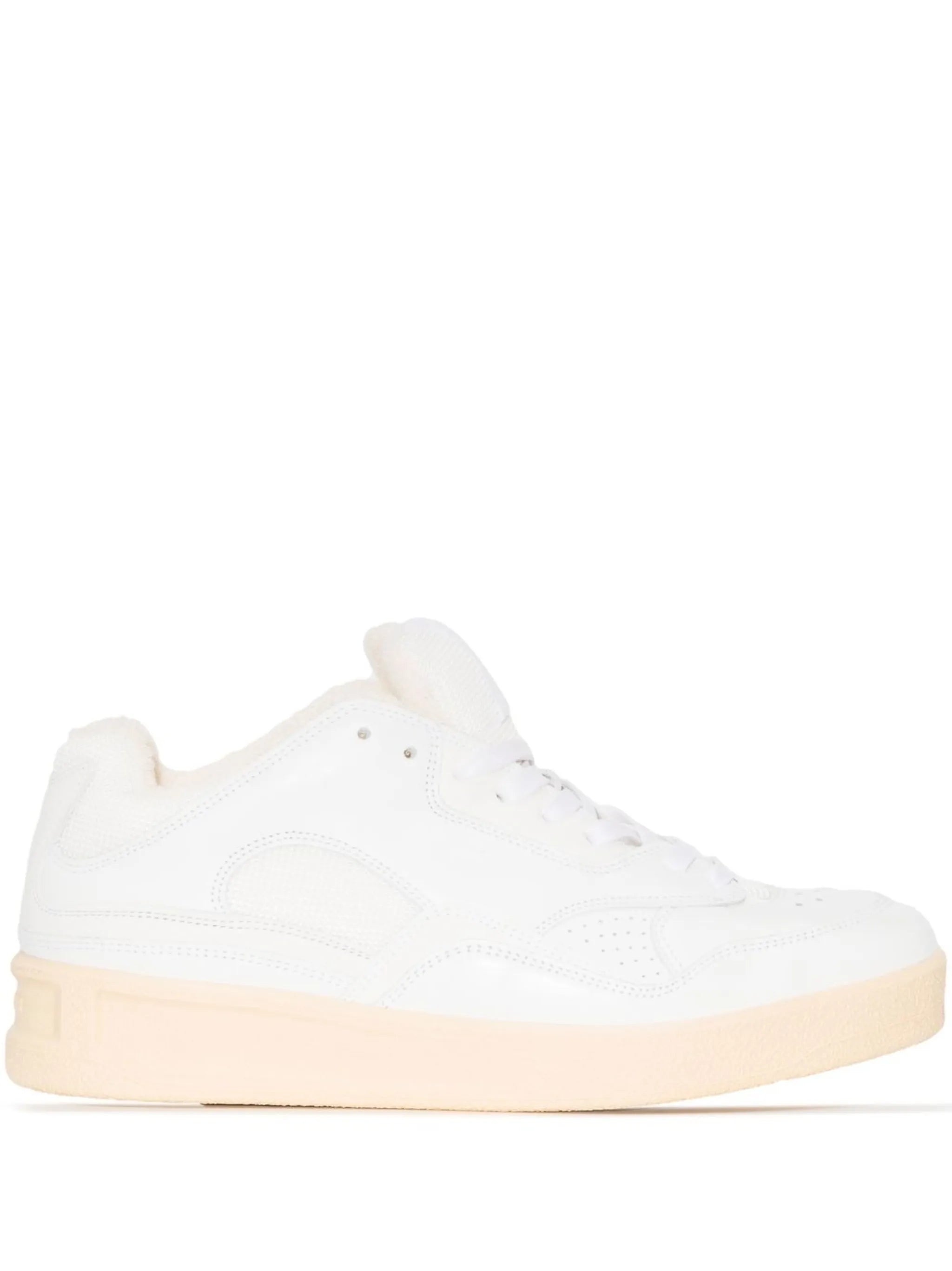 low-top panelled vulcanised-sole sneakers