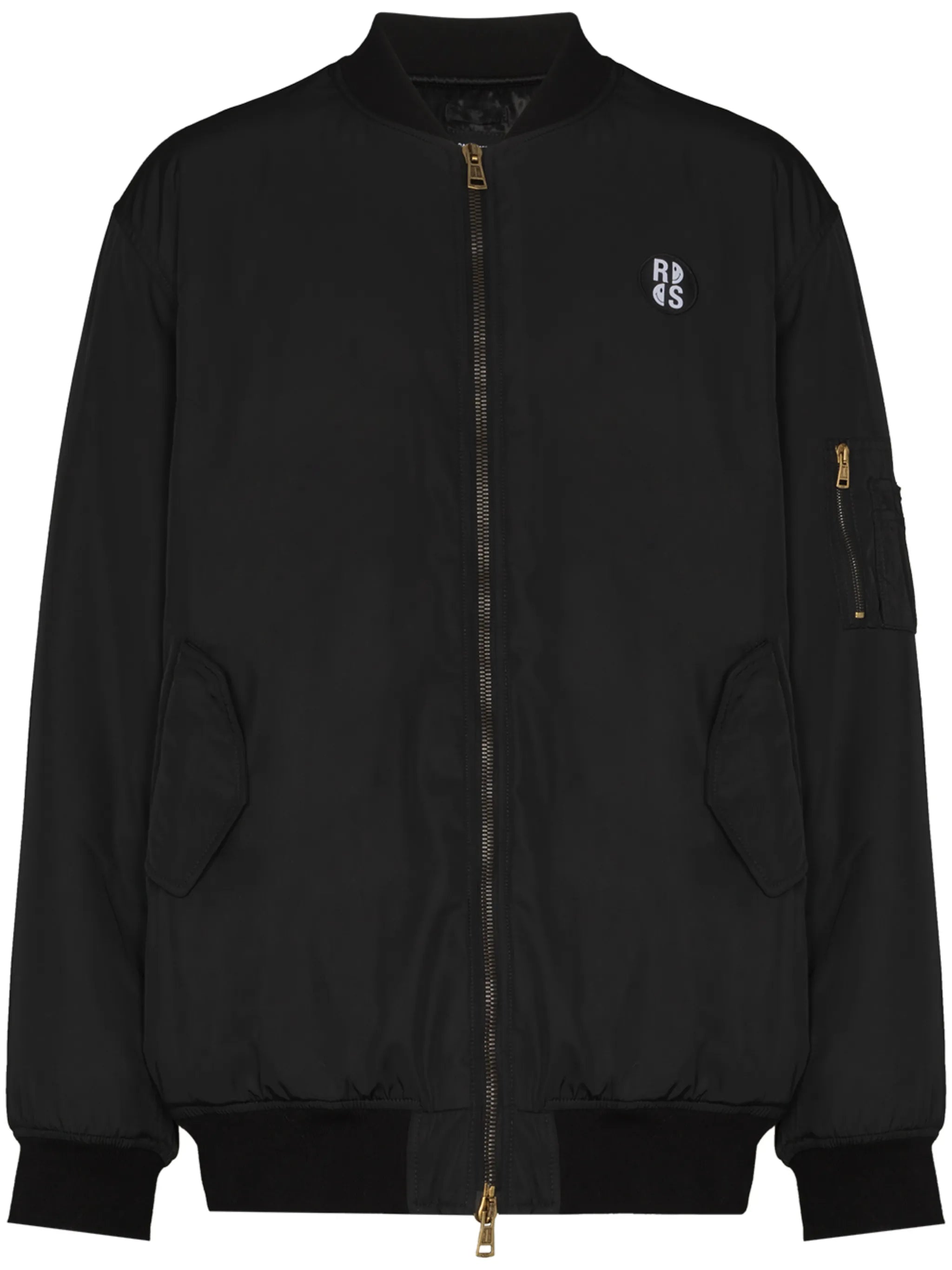 smiley-print bomber jacket
