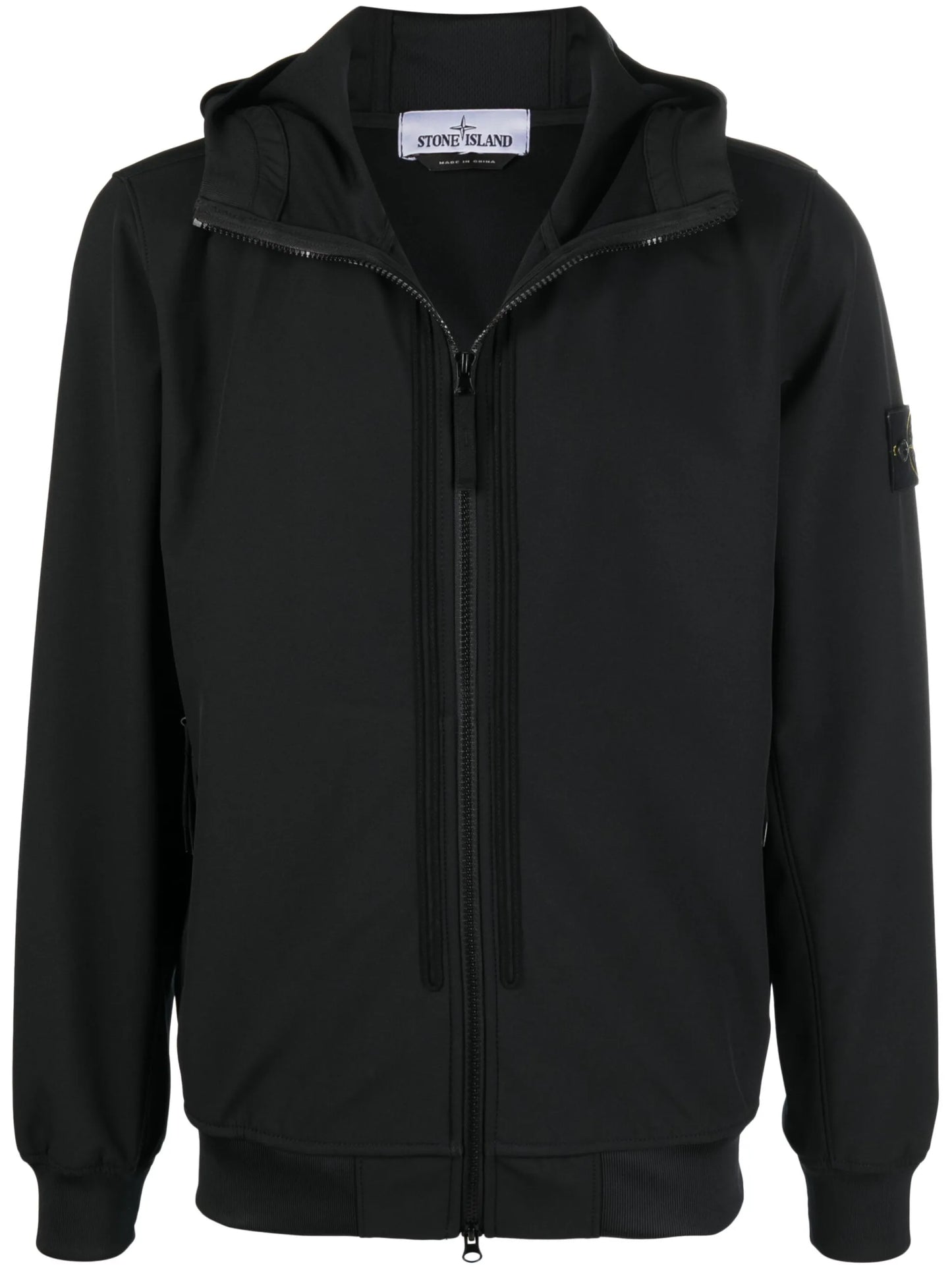 Compass-patch hooded jacket
