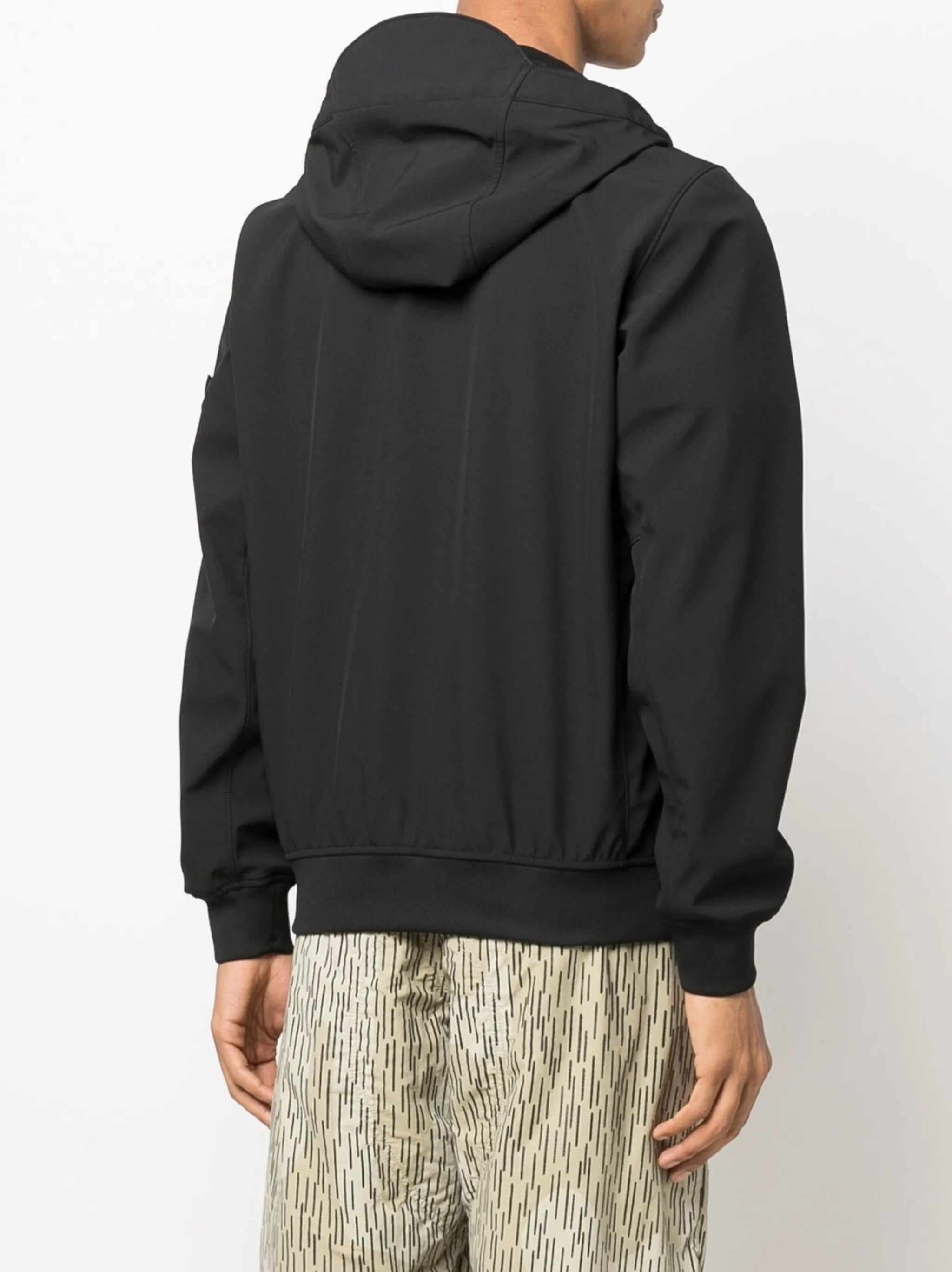 Compass-patch hooded jacket