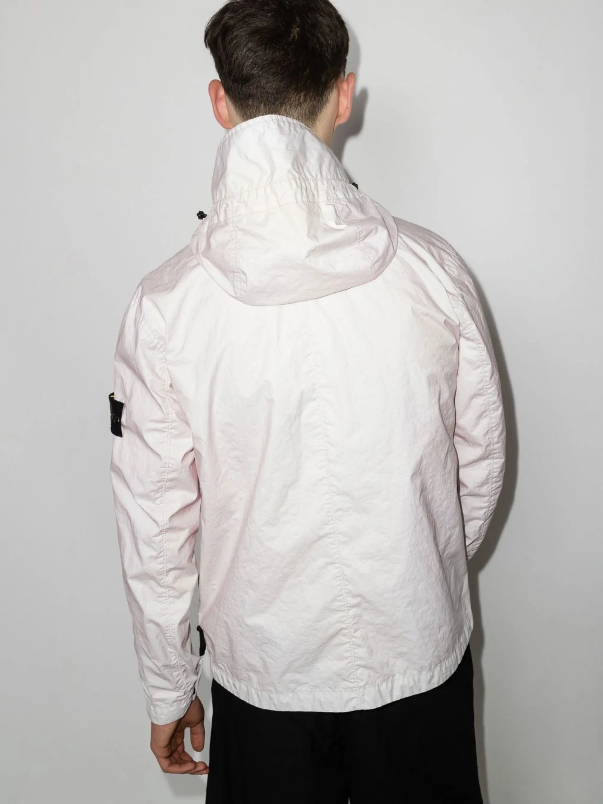 Compass badge hooded windbreaker