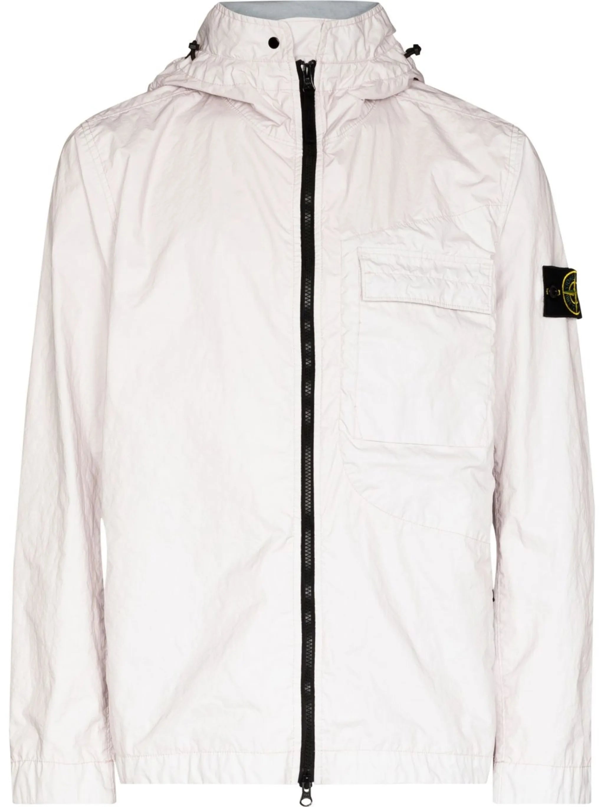 Compass badge hooded windbreaker