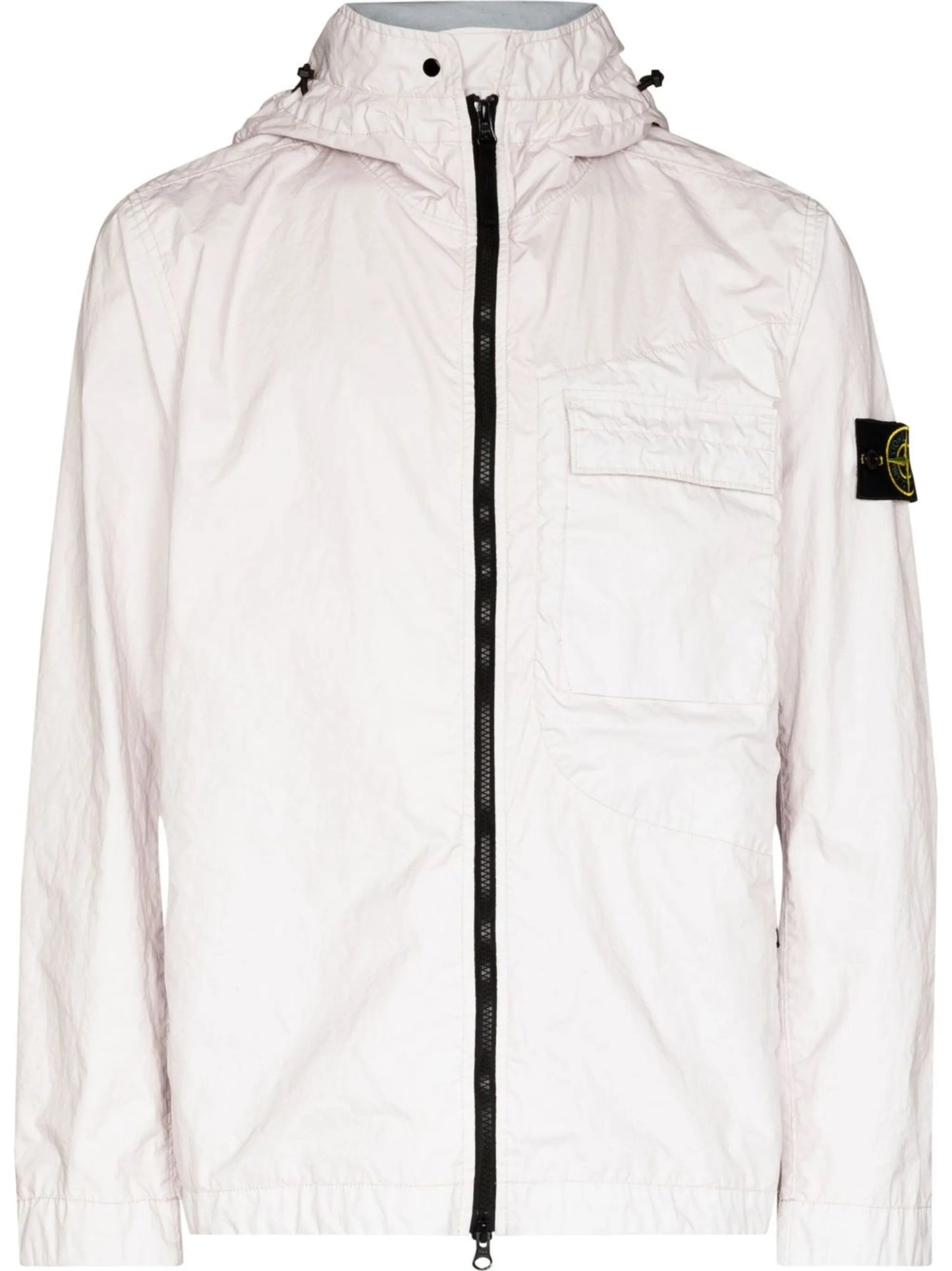 Compass badge hooded windbreaker