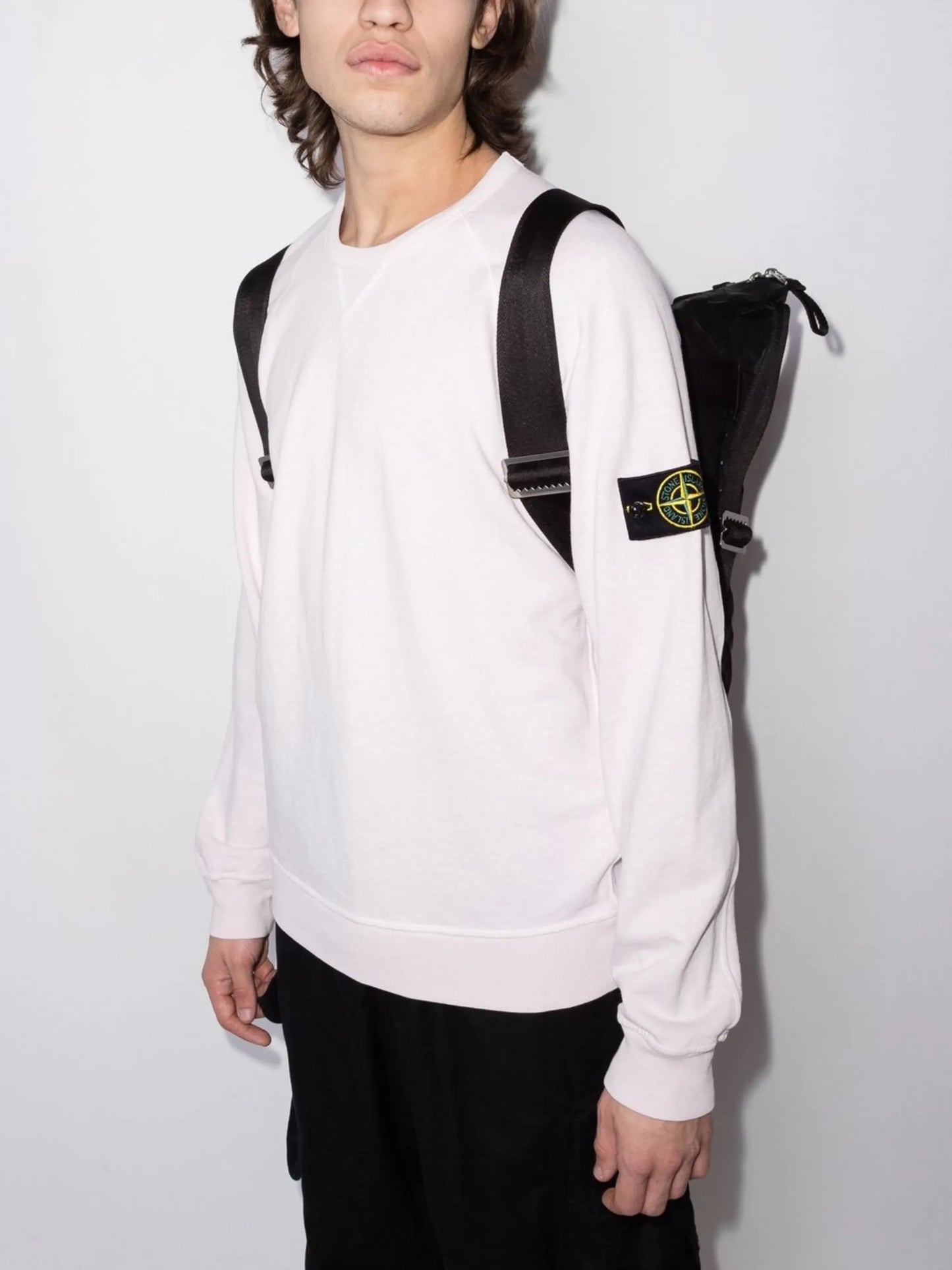 Compass-patch raglan-sleeve sweatshirt