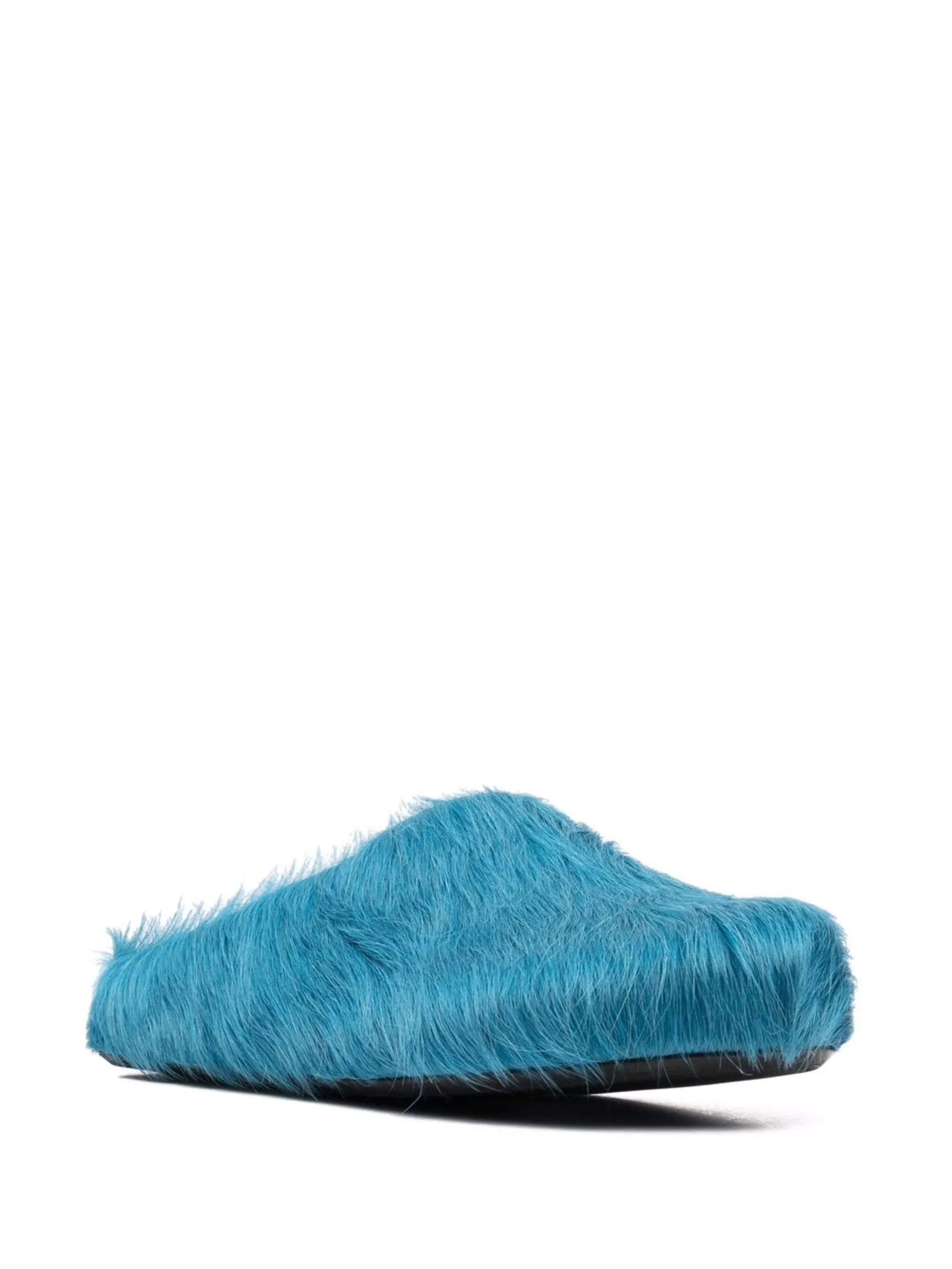 long hair calfskin Fussbett sabots