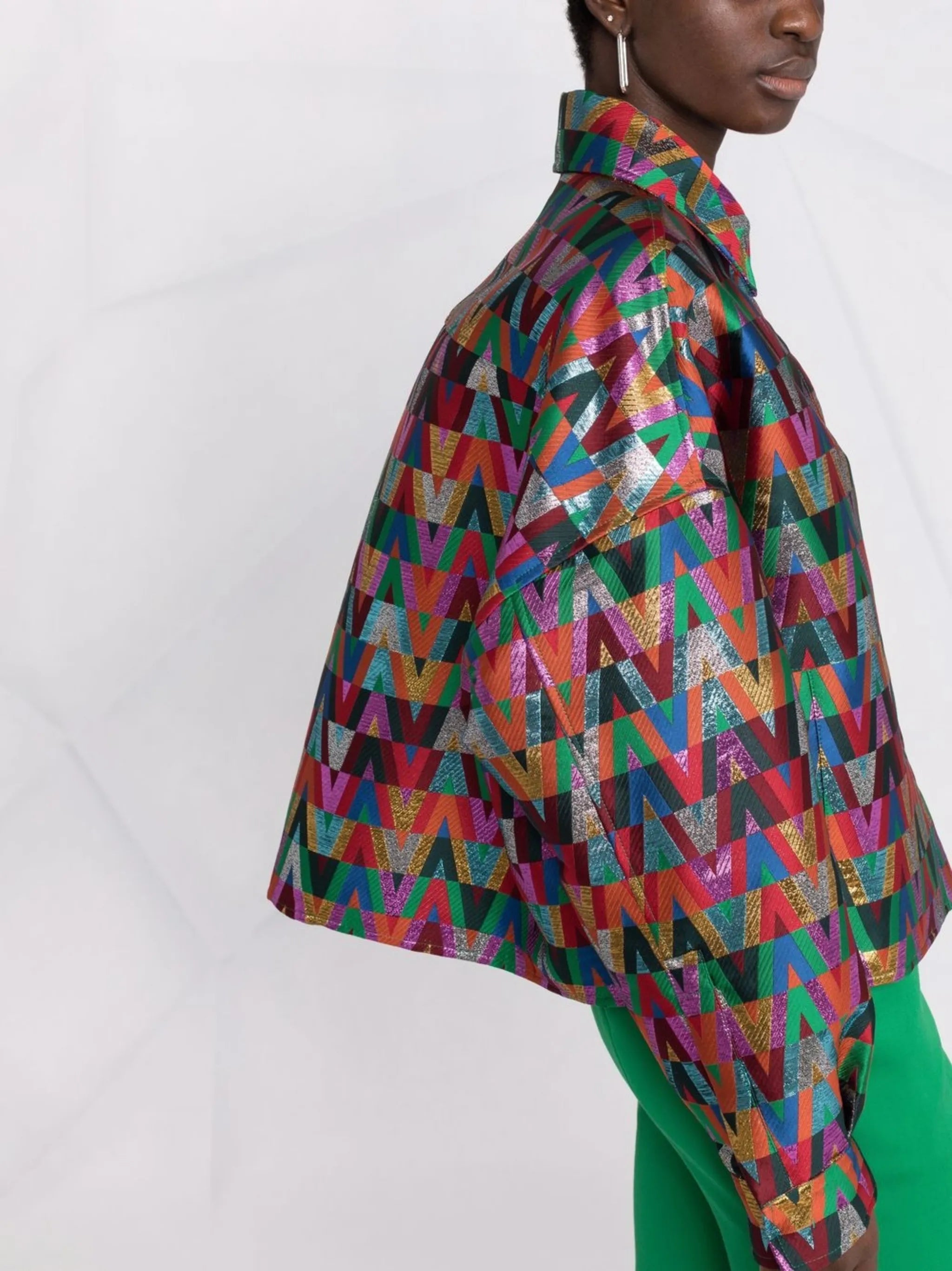 Optical Logo cropped jacket