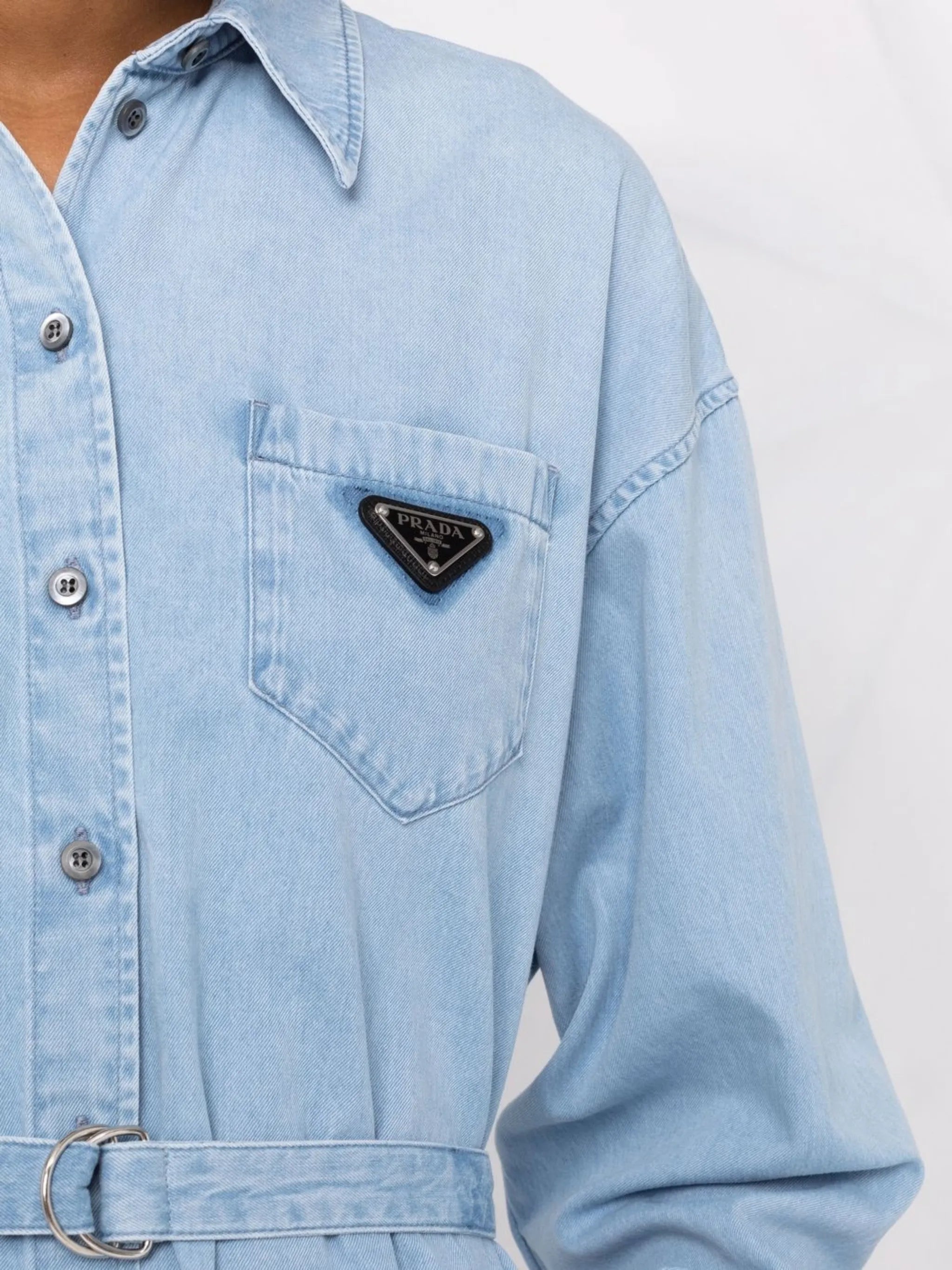 belted denim playsuit