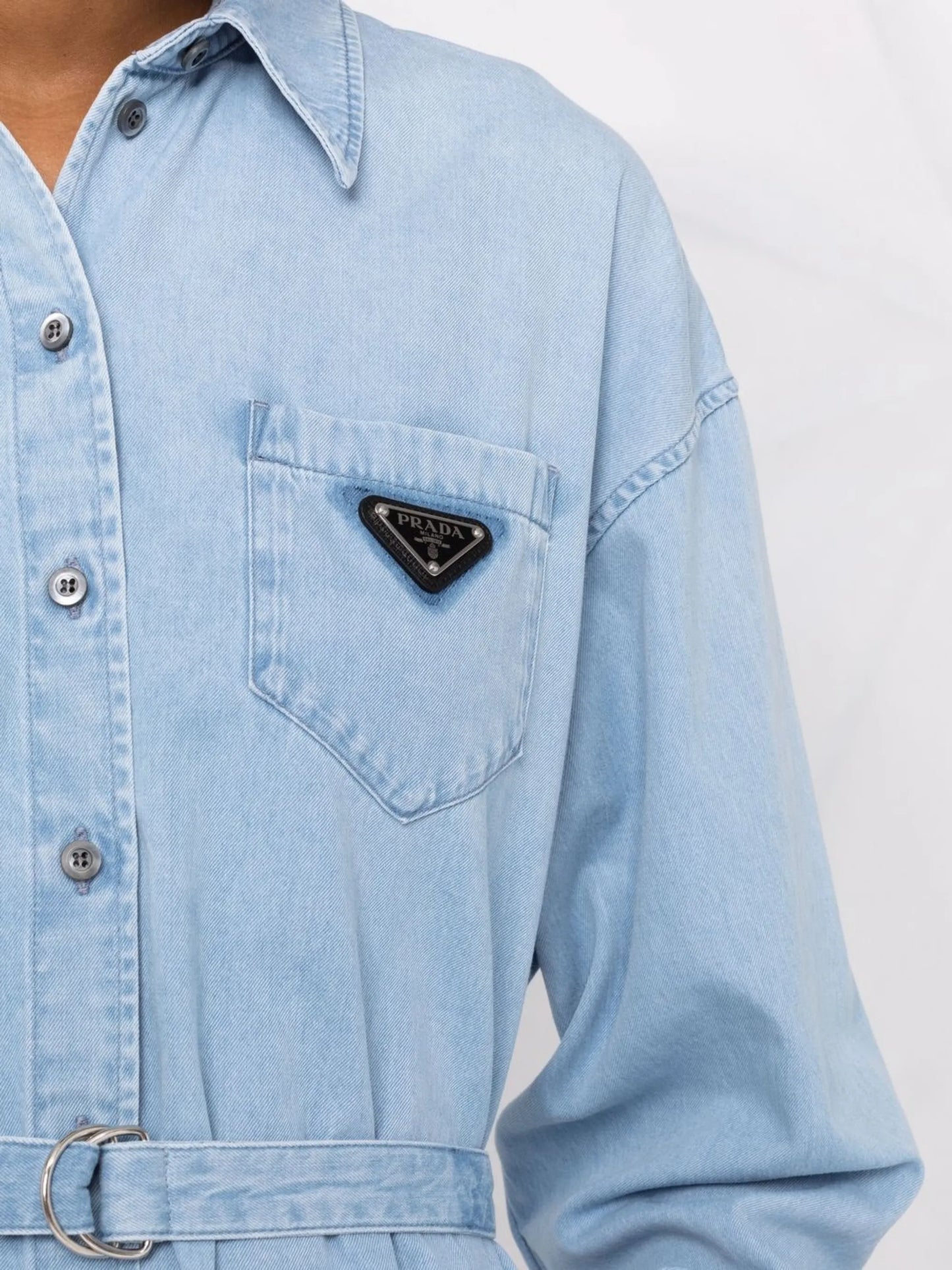 belted denim playsuit