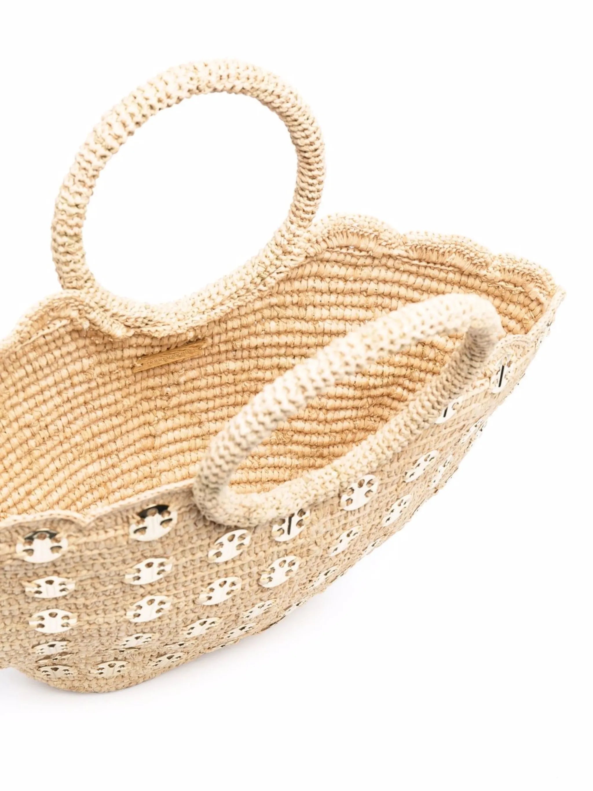 chain-link woven straw bag