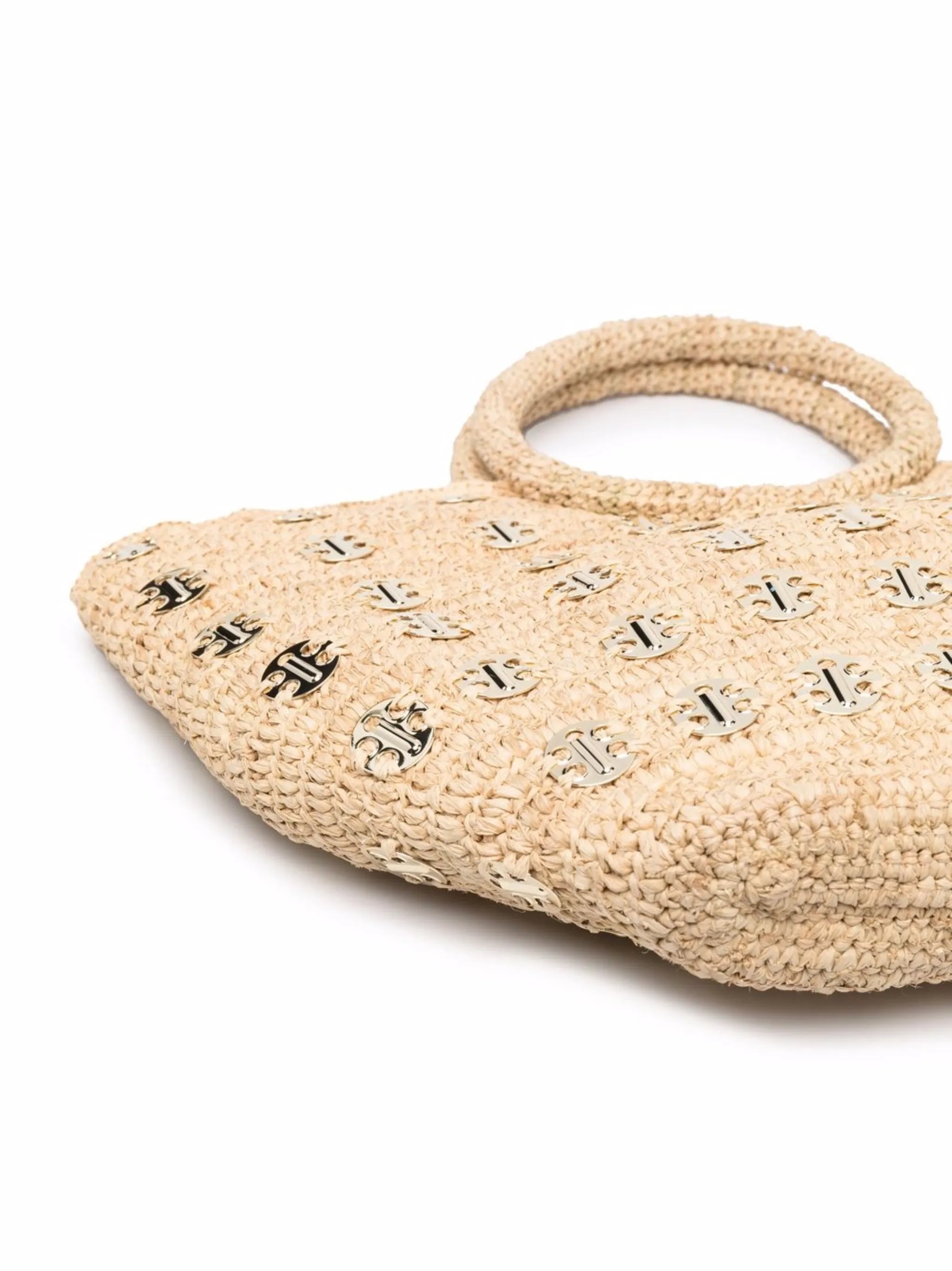 chain-link woven straw bag