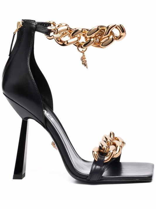 chain-embellished Medusa sandals