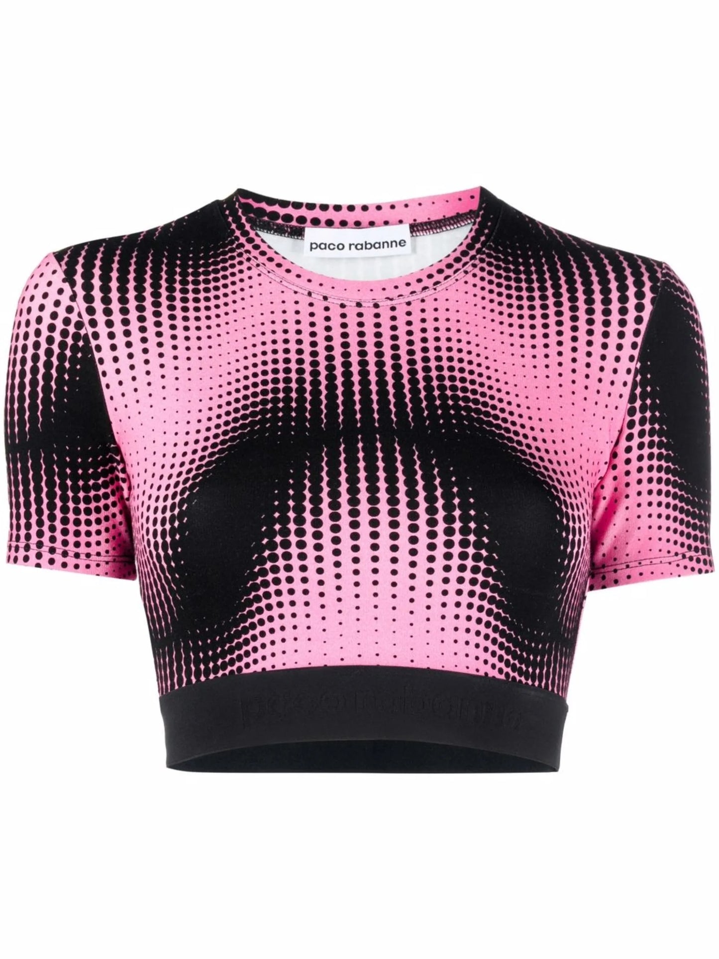 graphic-print cropped fitted T-shirt