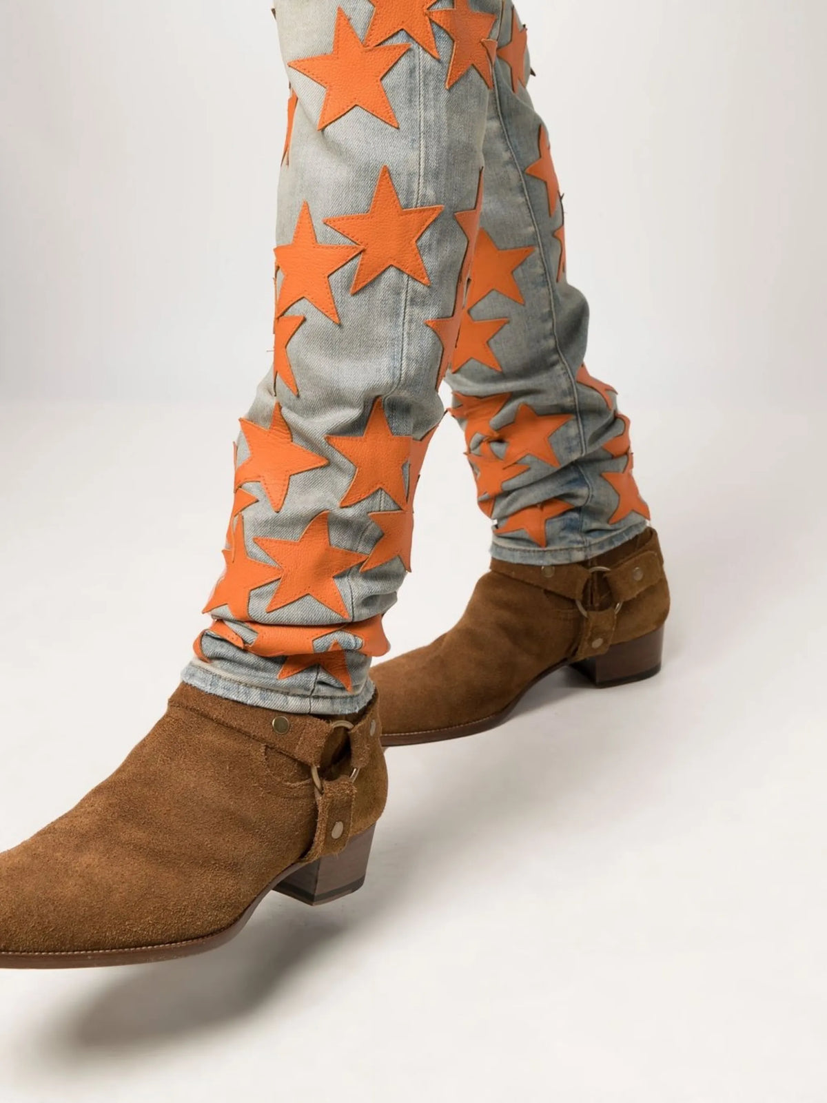 star-patch skinny jeans