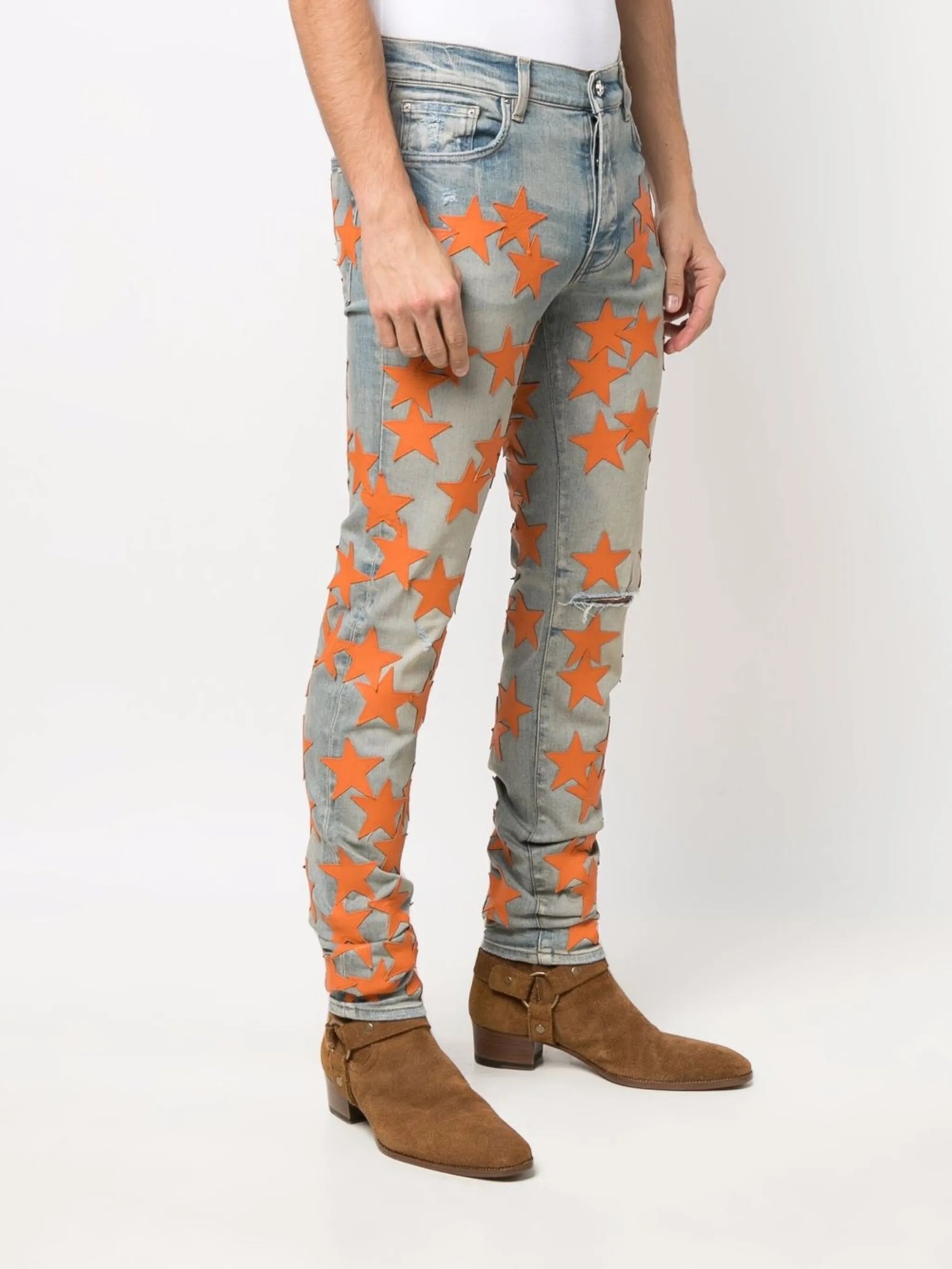 star-patch skinny jeans
