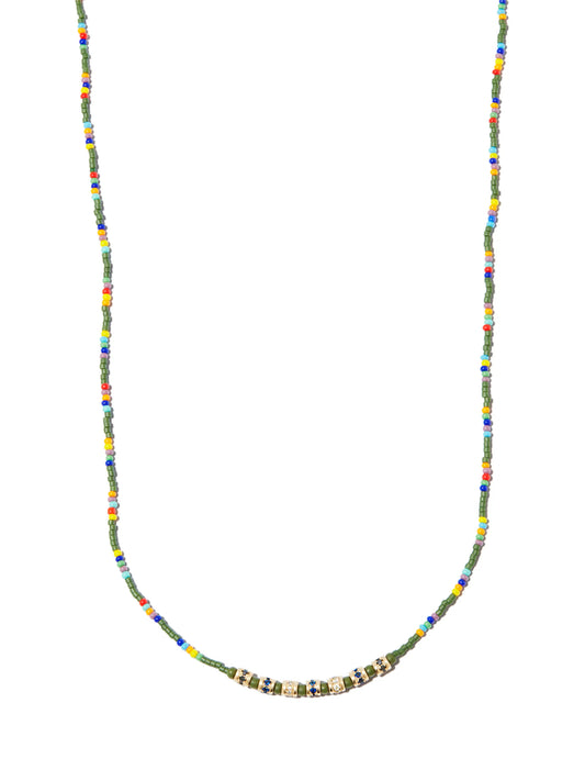 14kt yellow gold diamond beaded necklace