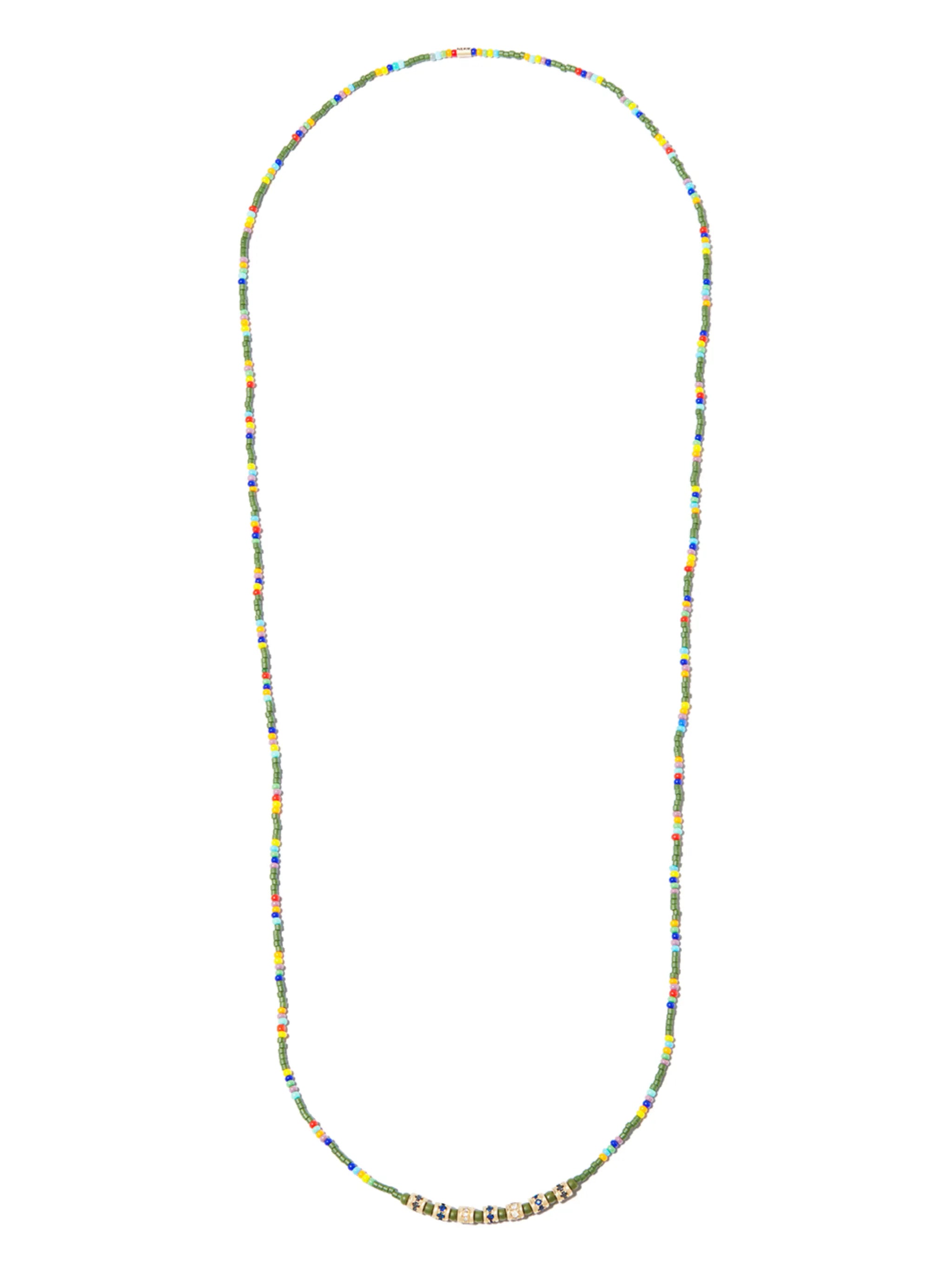 14kt yellow gold diamond beaded necklace