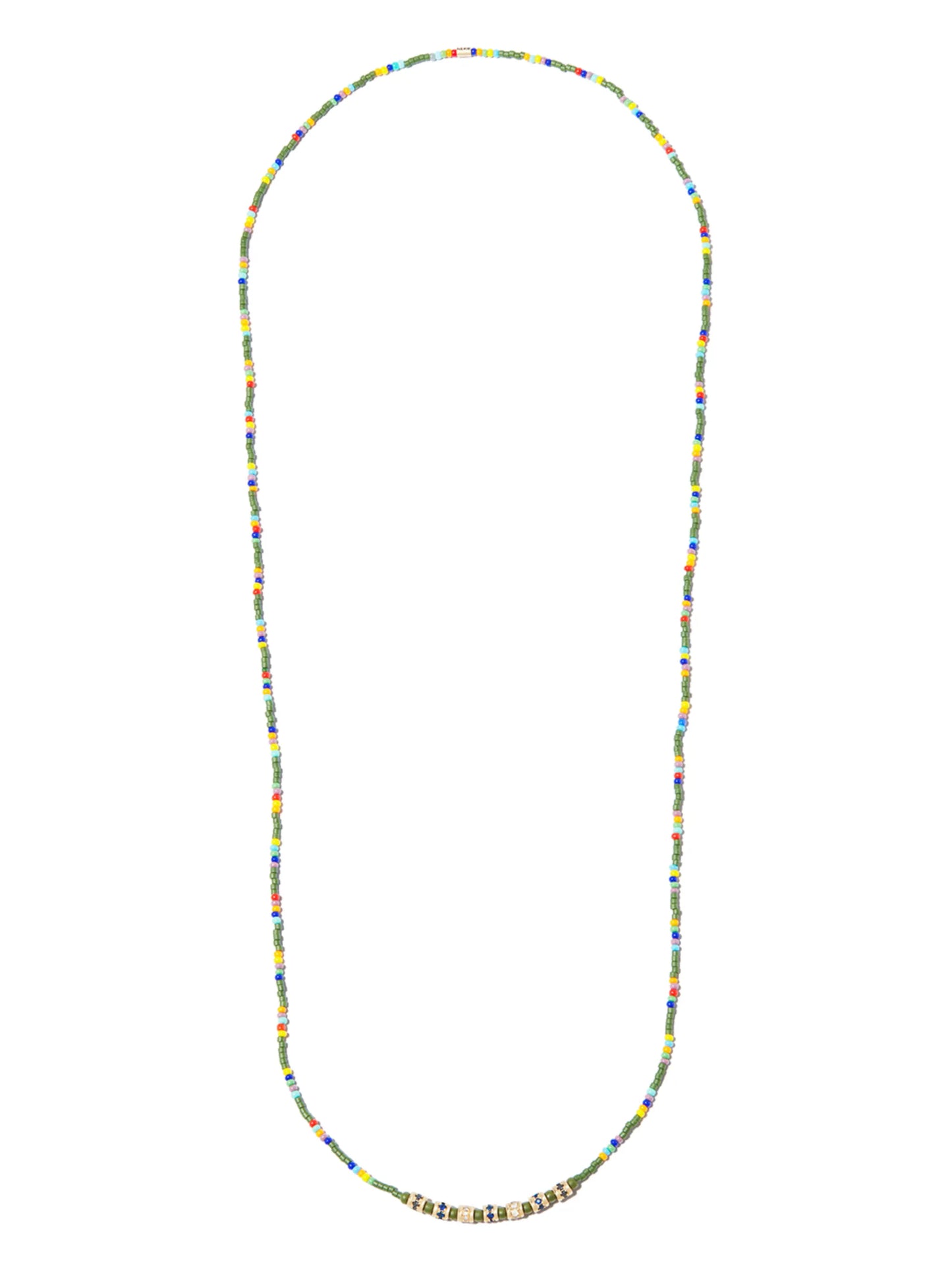 14kt yellow gold diamond beaded necklace
