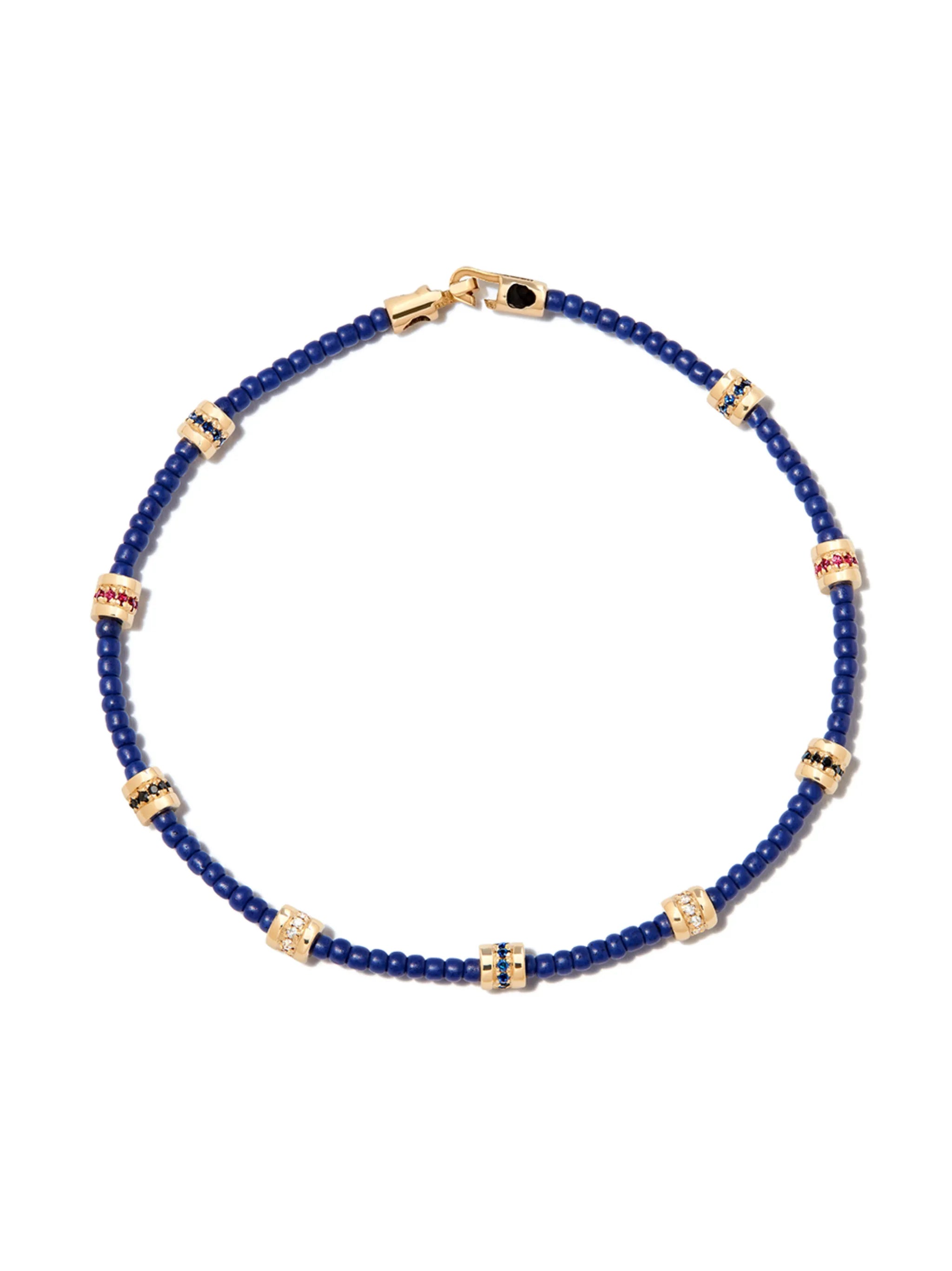 14kt yellow gold diamond beaded bracelet