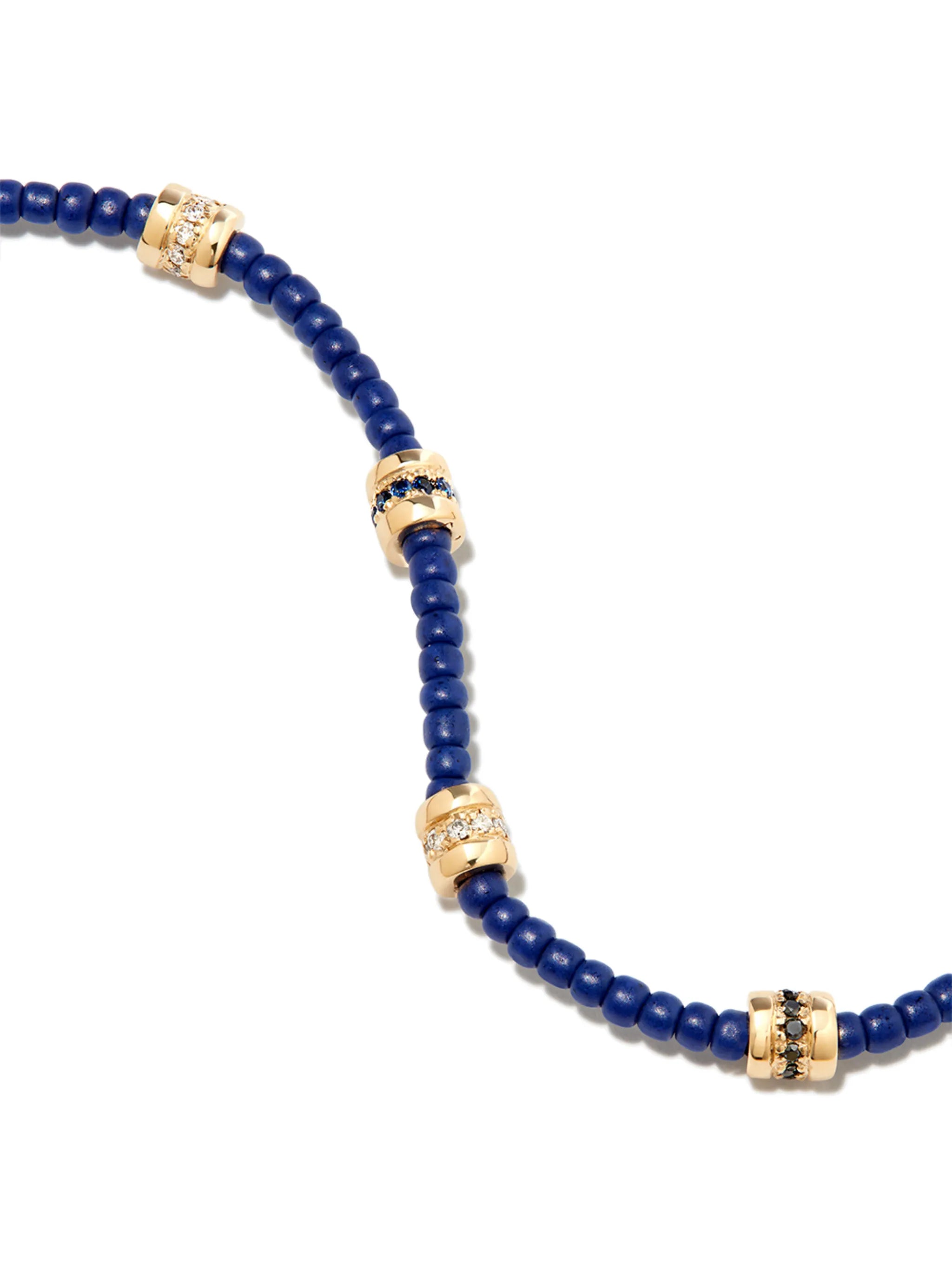 14kt yellow gold diamond beaded bracelet