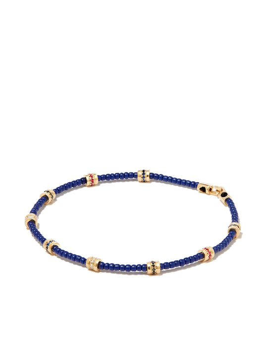 14kt yellow gold diamond beaded bracelet