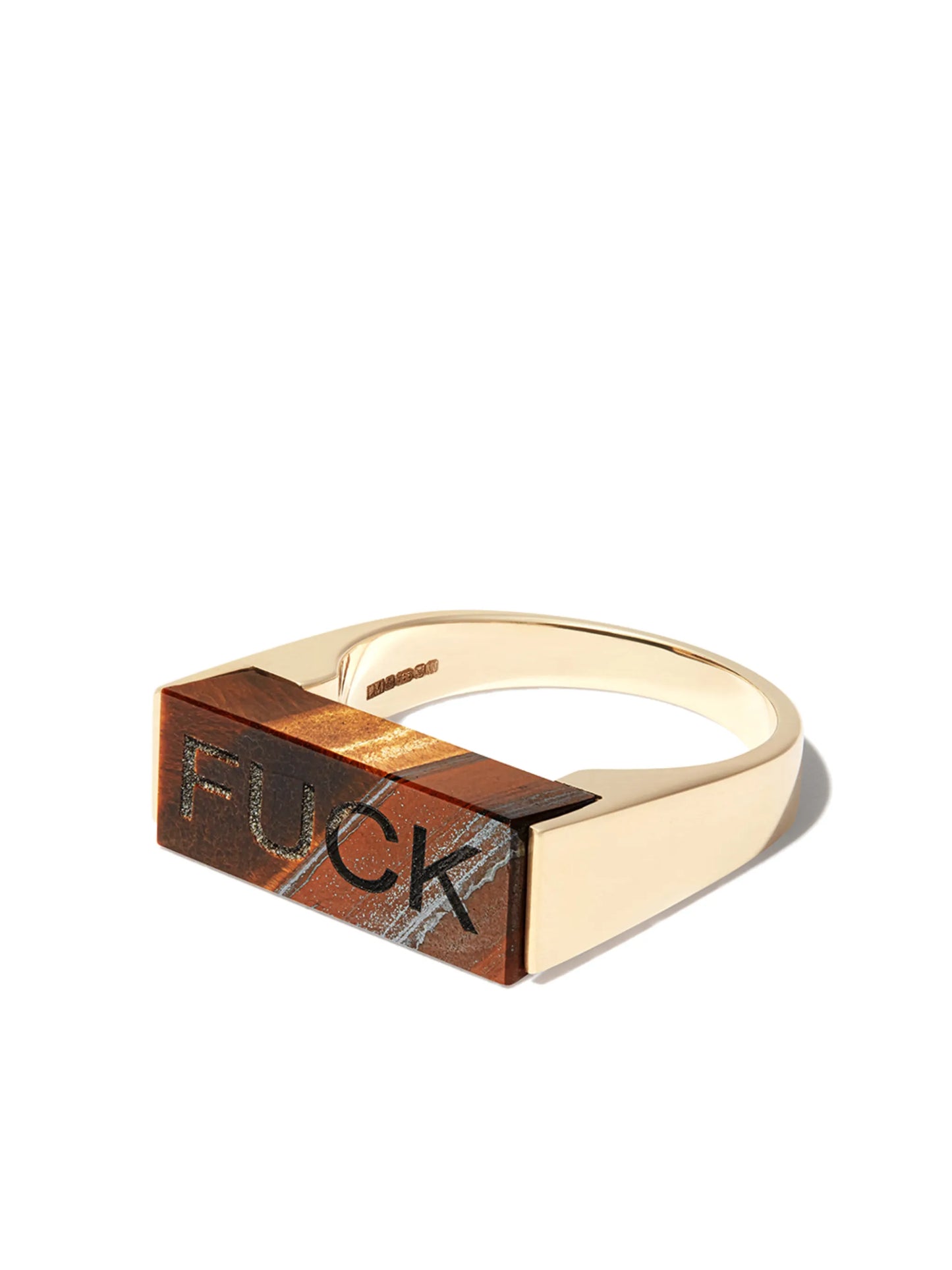 14kt yellow gold tiger eye ring
