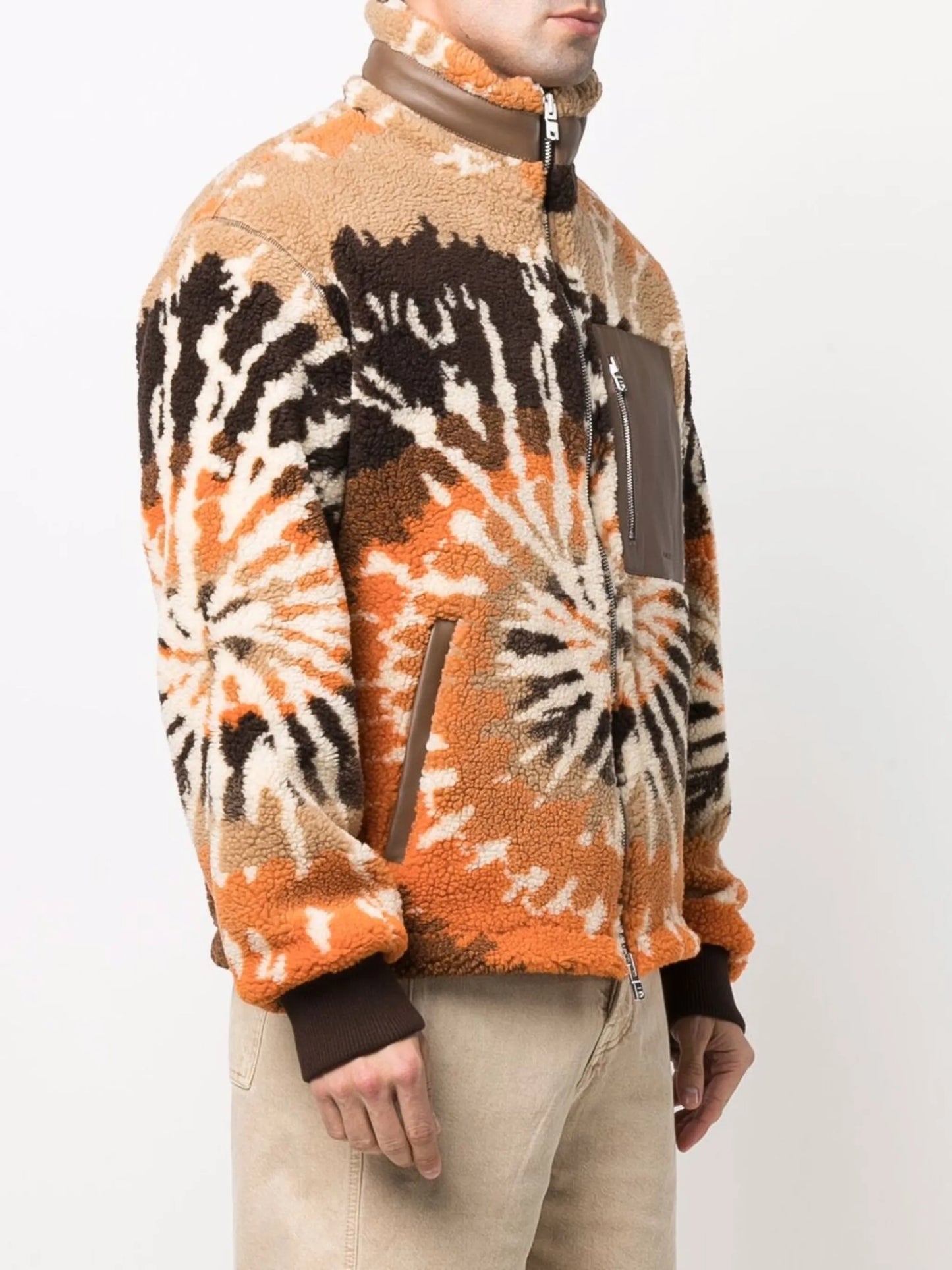 tie-dye pattern fleece jacket