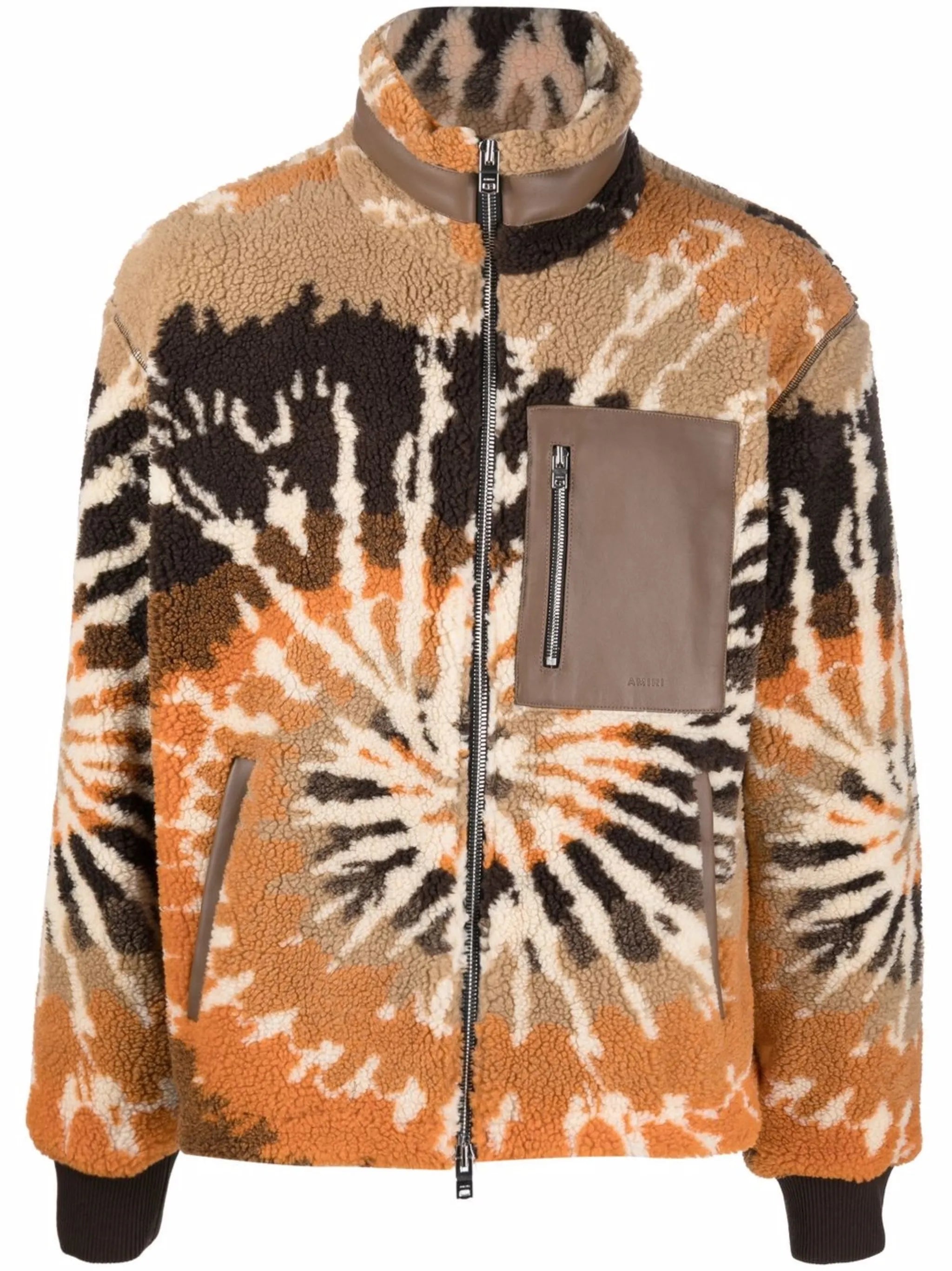 tie-dye pattern fleece jacket