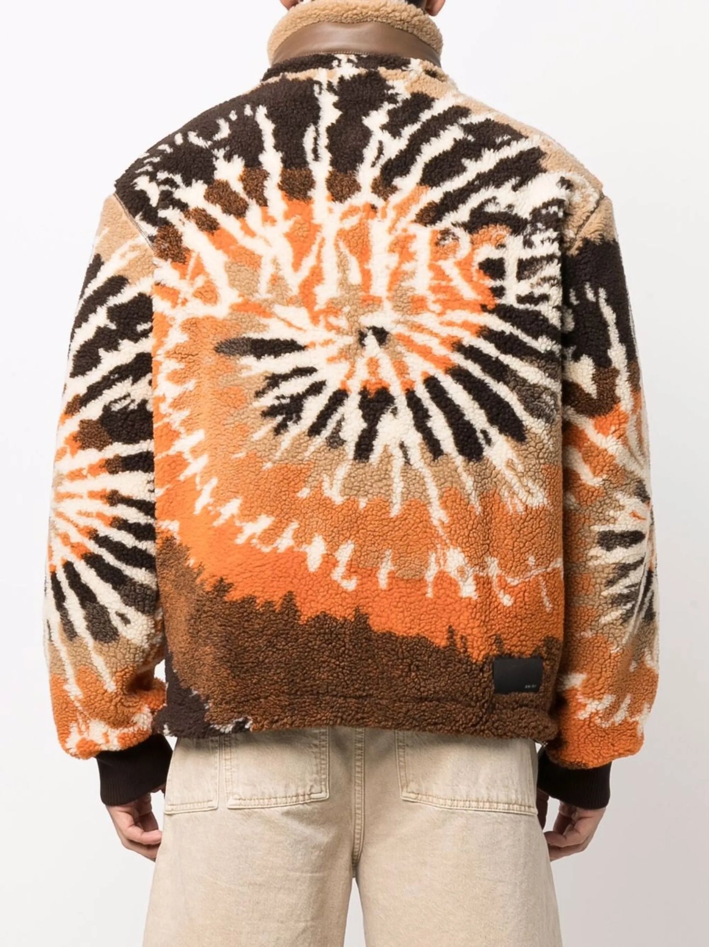 tie-dye pattern fleece jacket