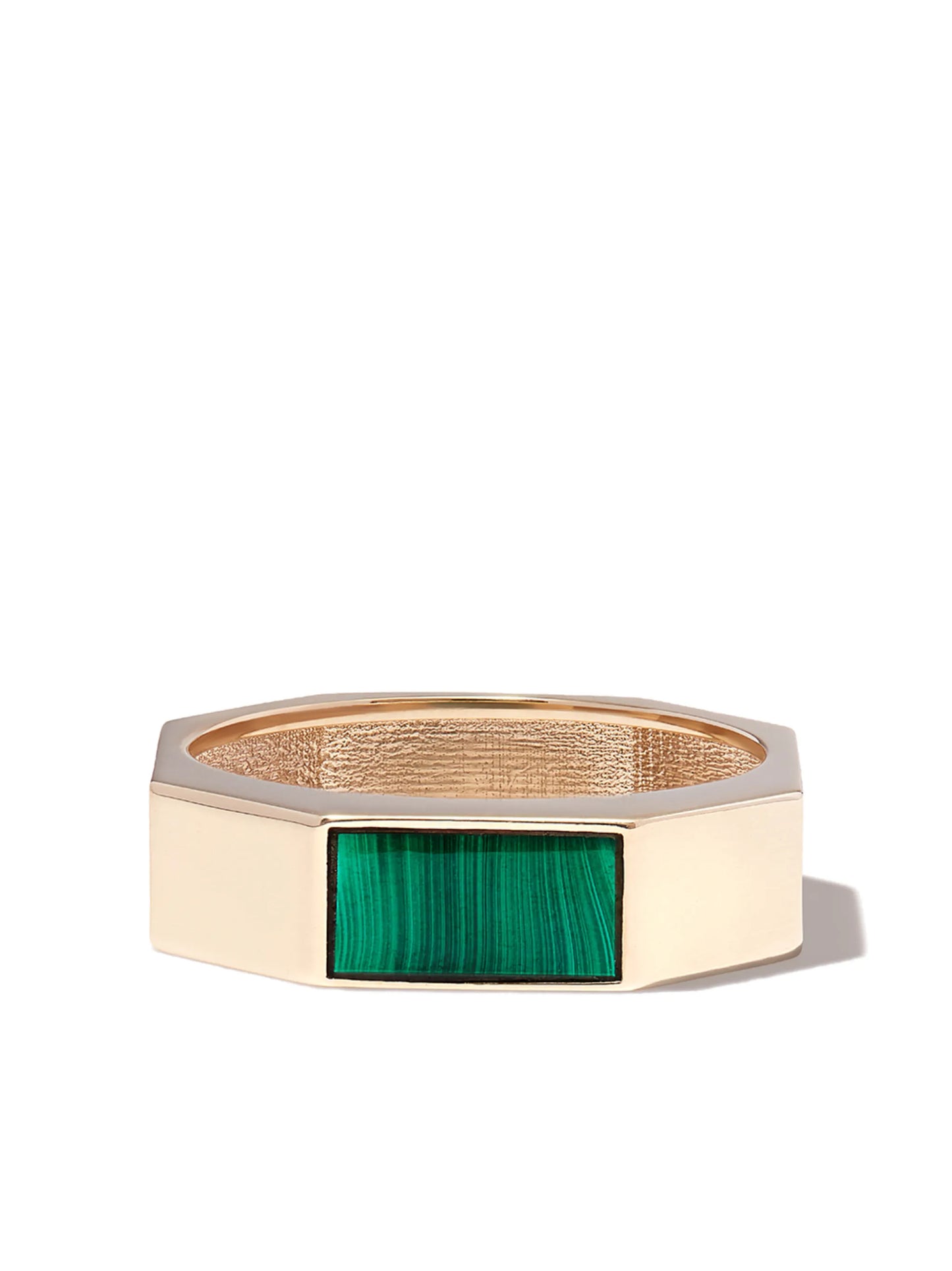 14kt yellow gold malachite ring
