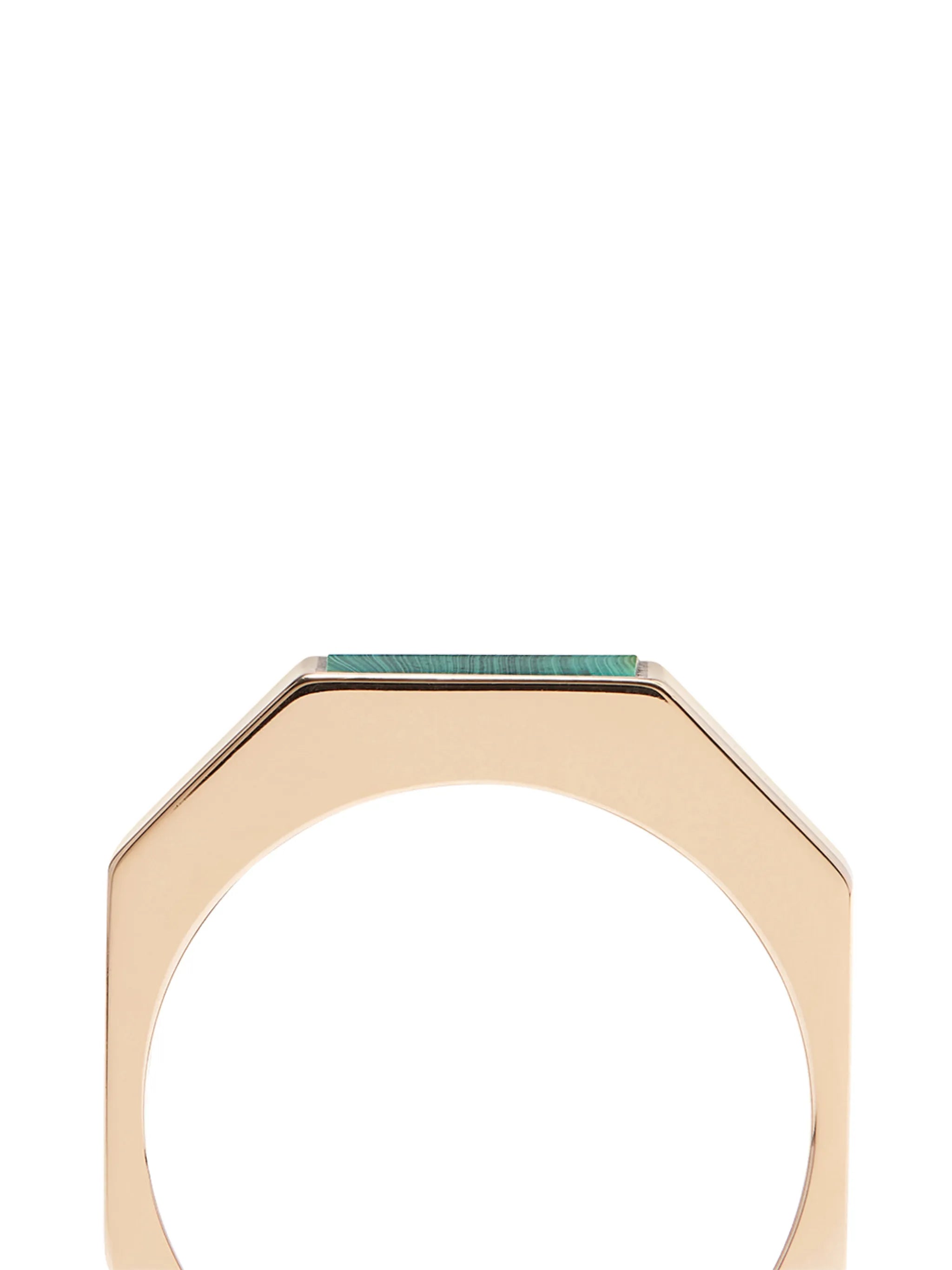 14kt yellow gold malachite ring