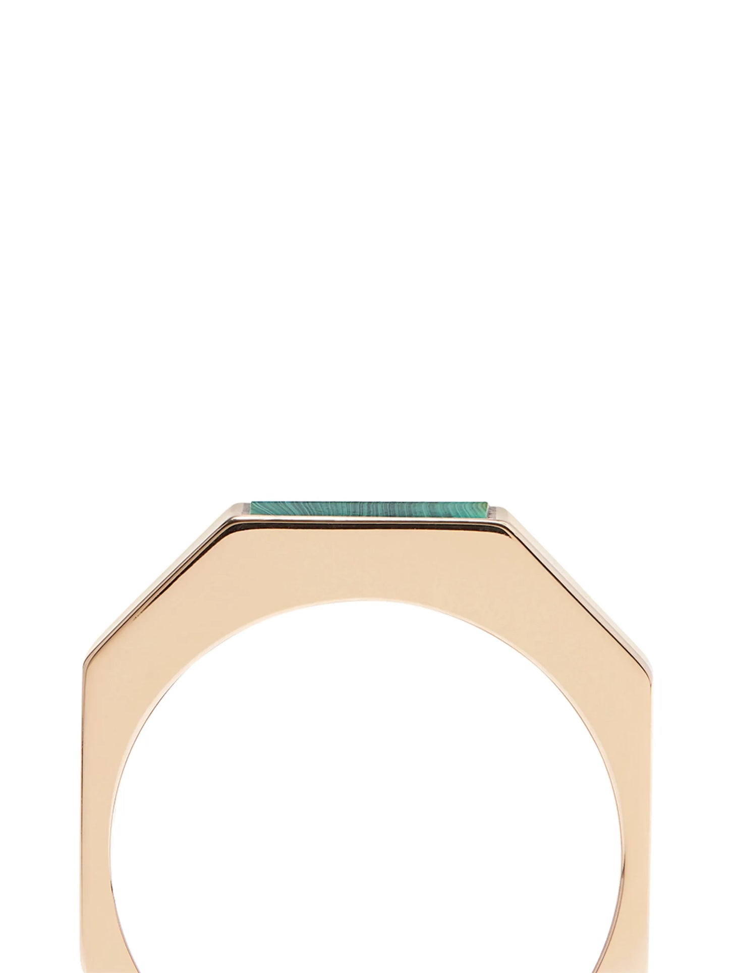 14kt yellow gold malachite ring