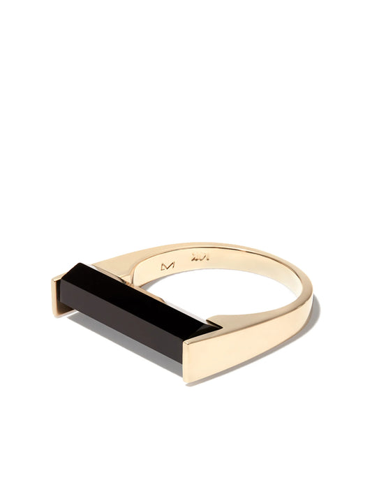 14kt yellow gold onyx signet ring
