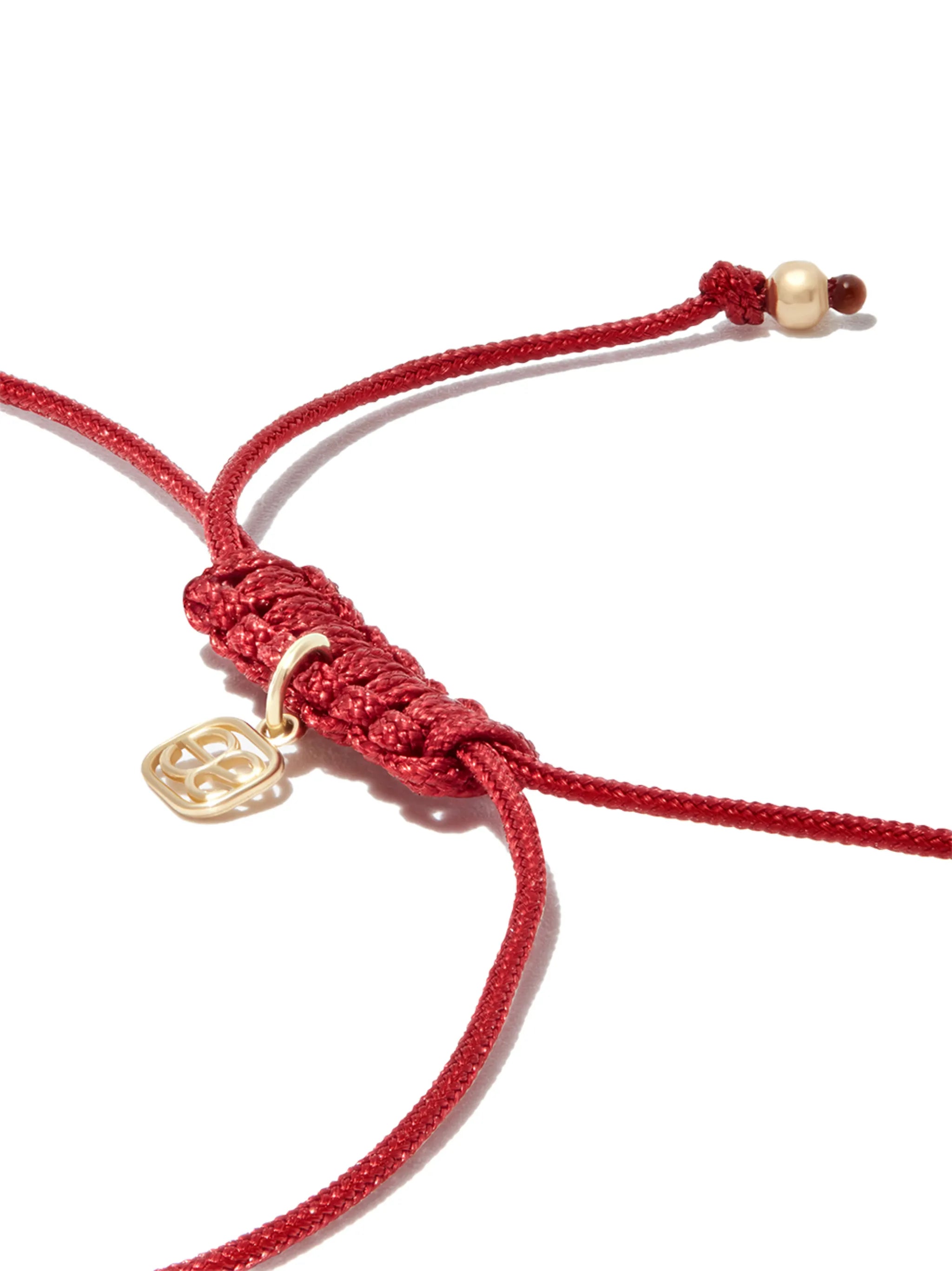 14kt yellow gold Hamsa Hand diamond cord bracelet