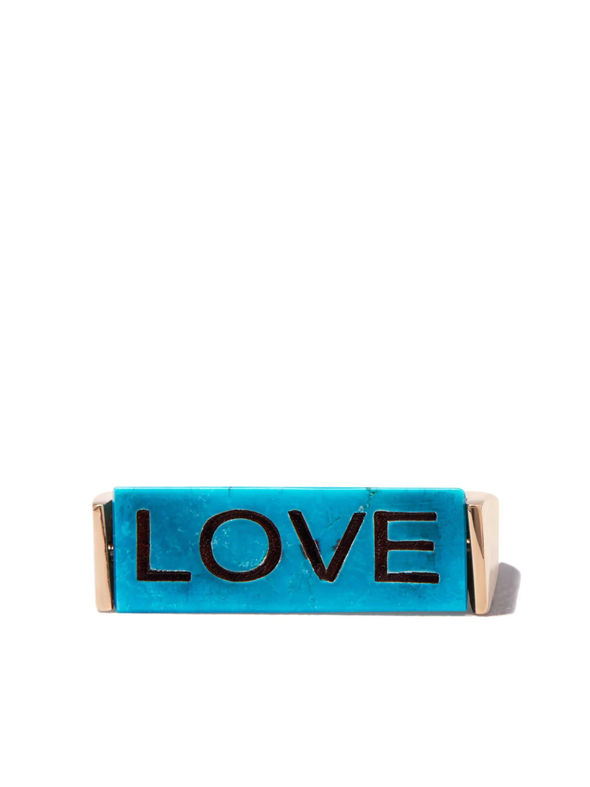 14kt yellow gold turquoise signet ring