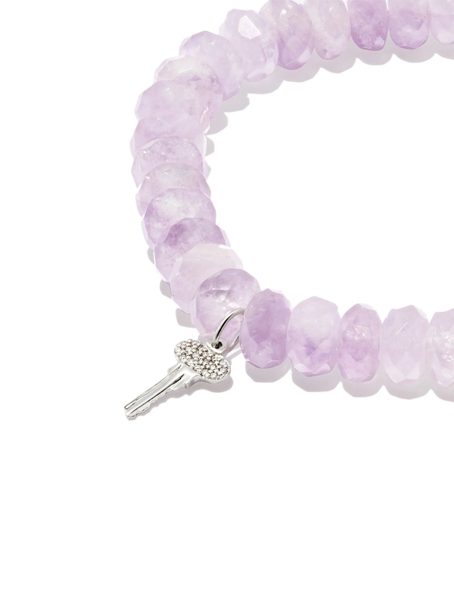 14kt white gold Mini Key amethyst and diamond bracelet