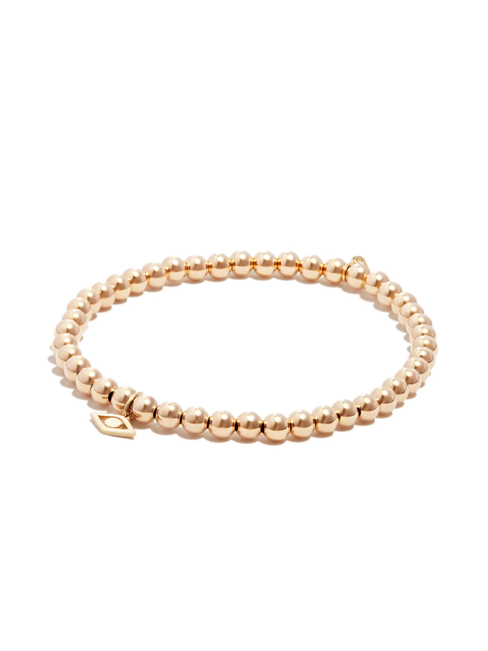 14kt yellow gold Evil Eye charm bracelet