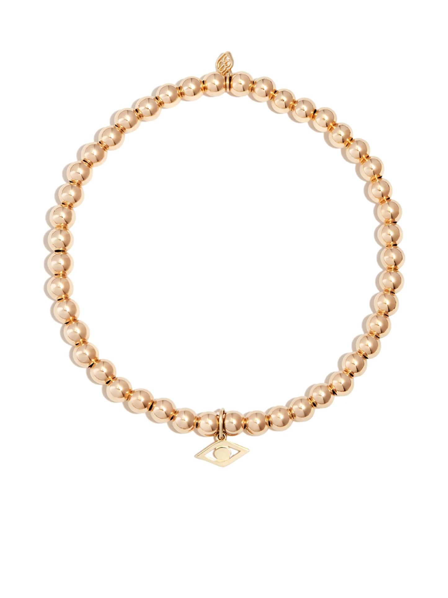 14kt yellow gold Evil Eye charm bracelet