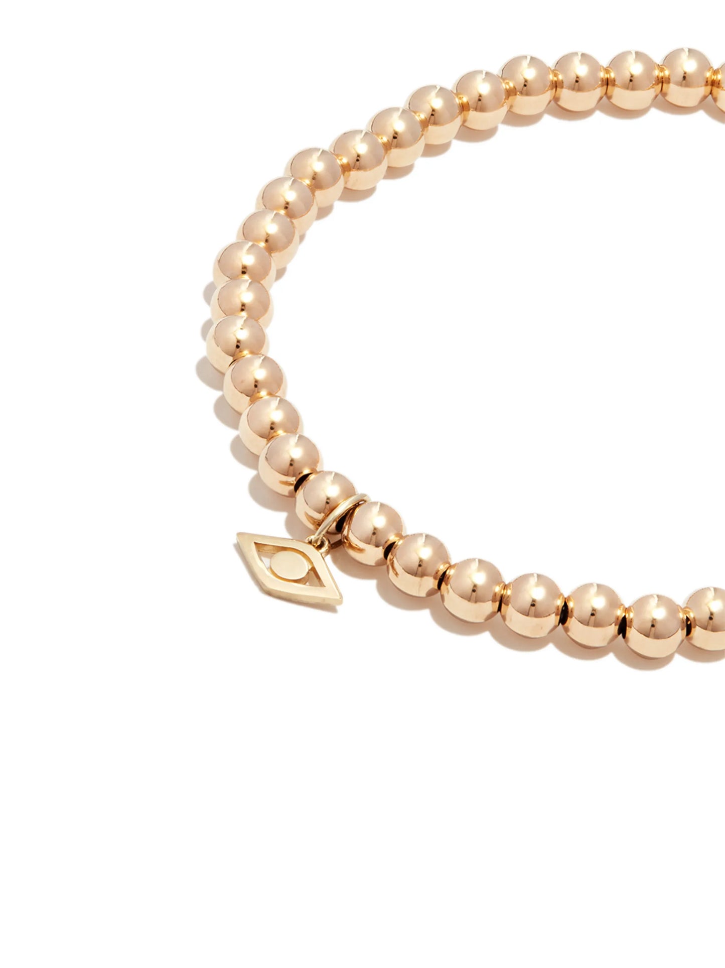 14kt yellow gold Evil Eye charm bracelet