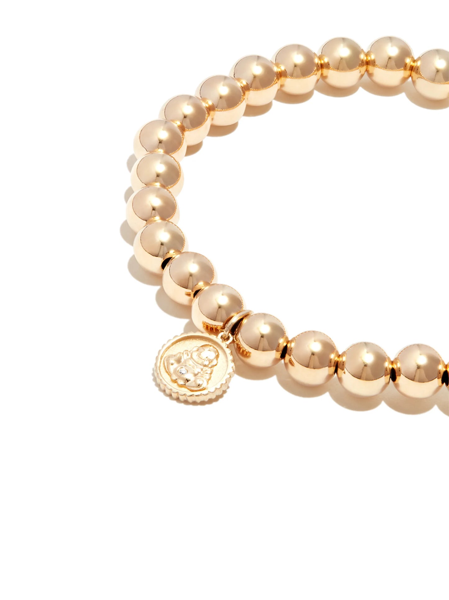 14kt yellow gold Tiny Sitting Buddha beaded bracelet