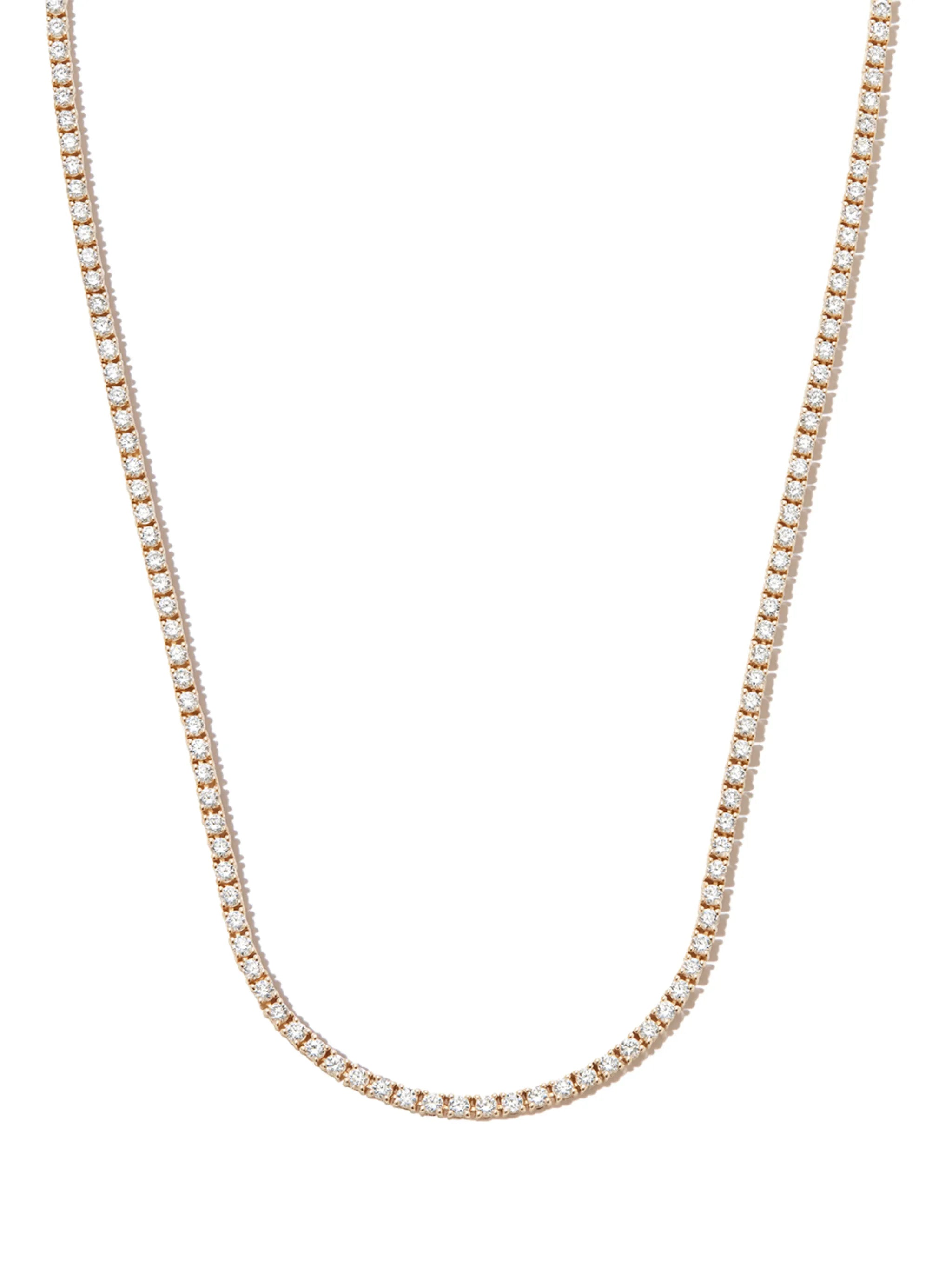 14kt yellow gold diamond tennis necklace