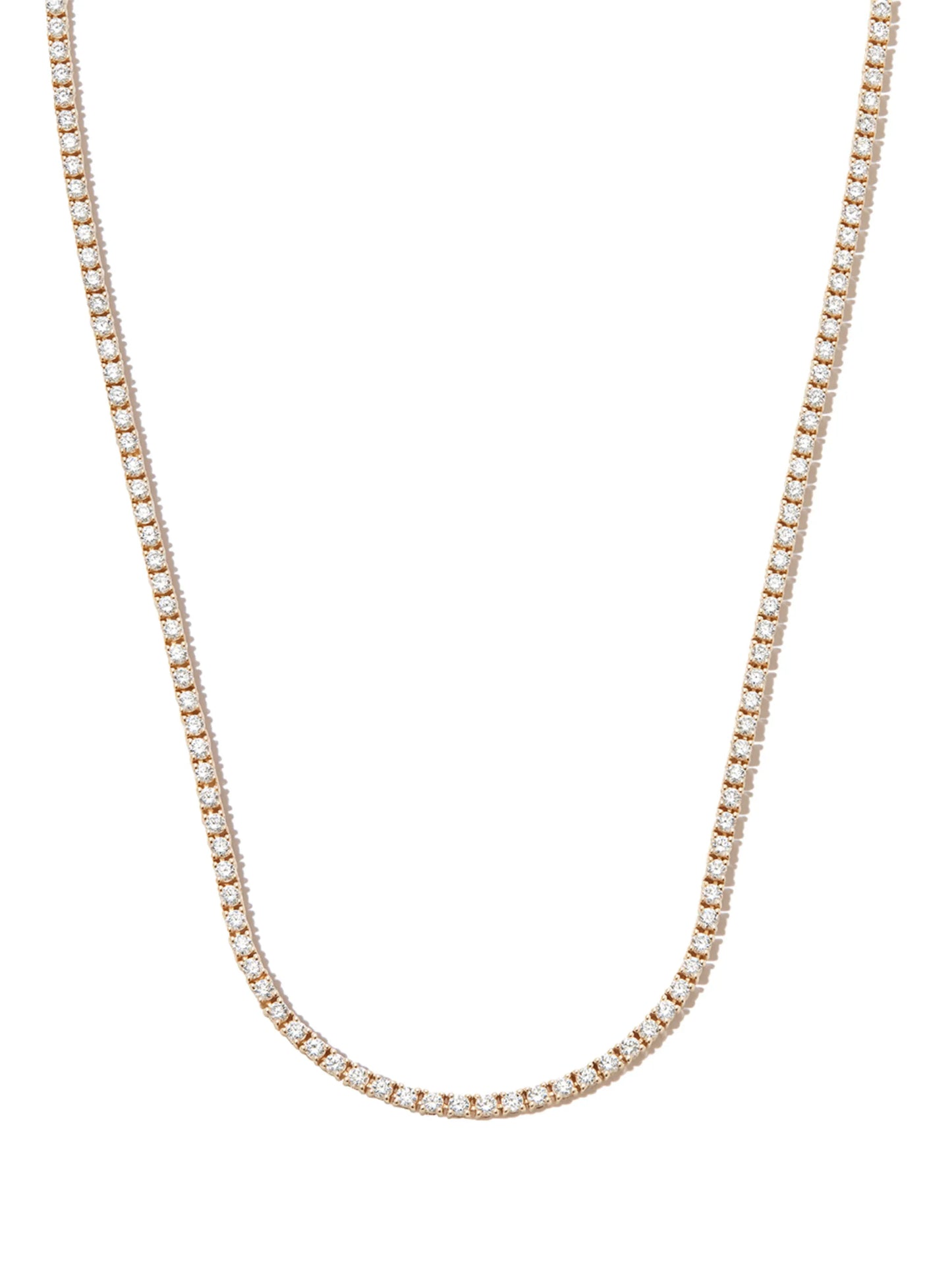 14kt yellow gold diamond tennis necklace