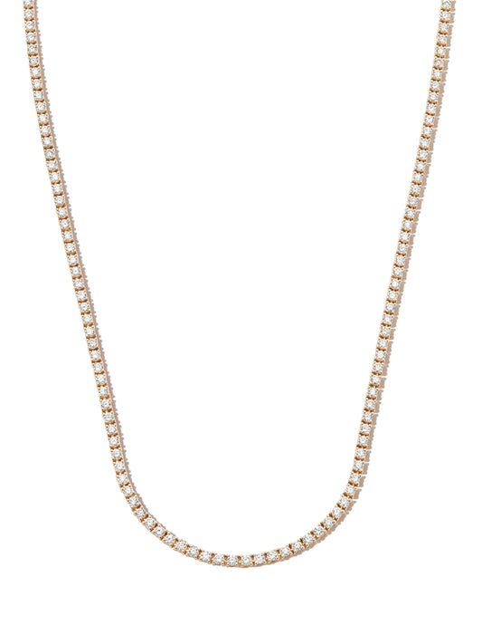 14kt yellow gold diamond tennis necklace