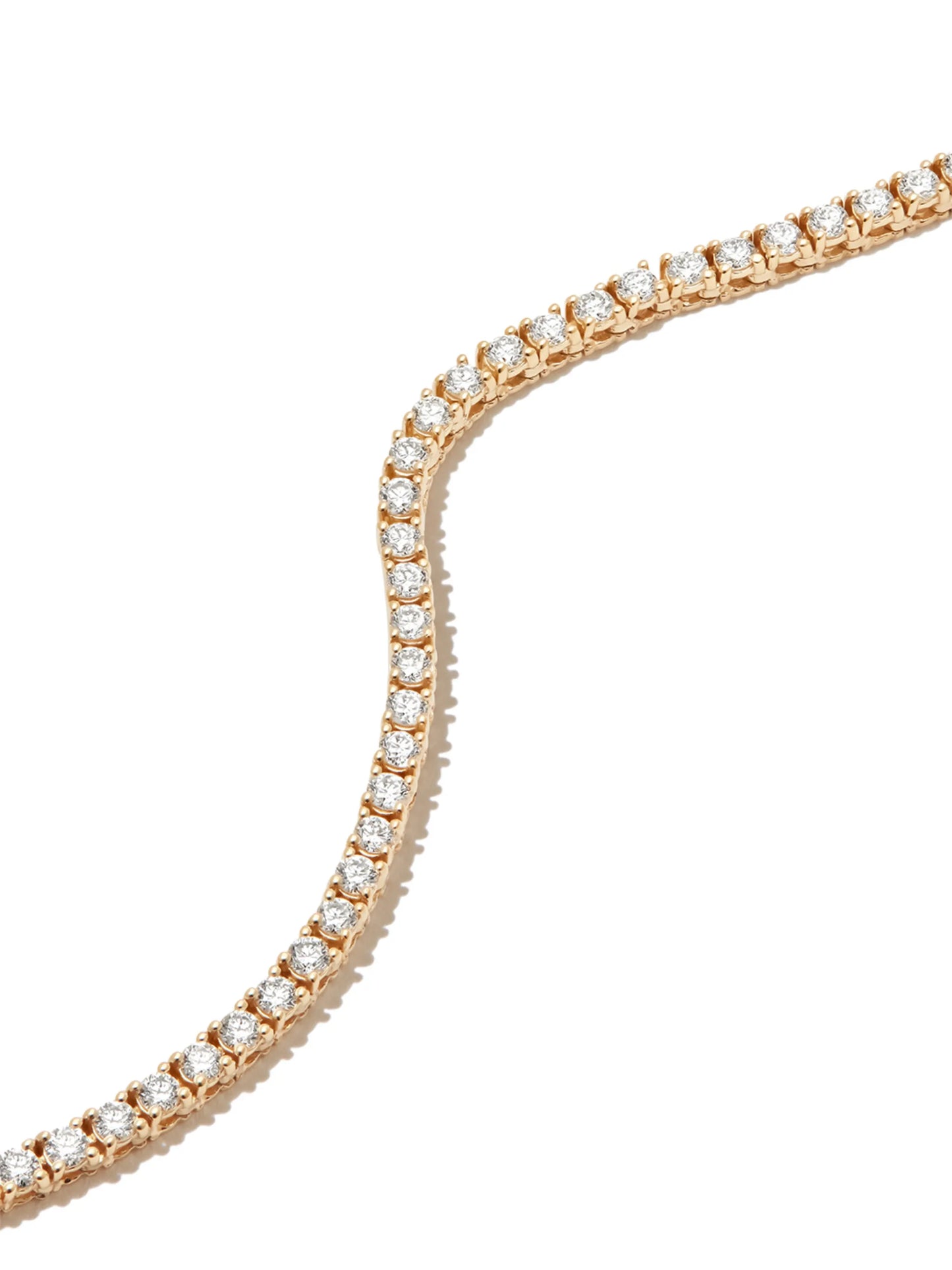 14kt yellow gold diamond tennis necklace