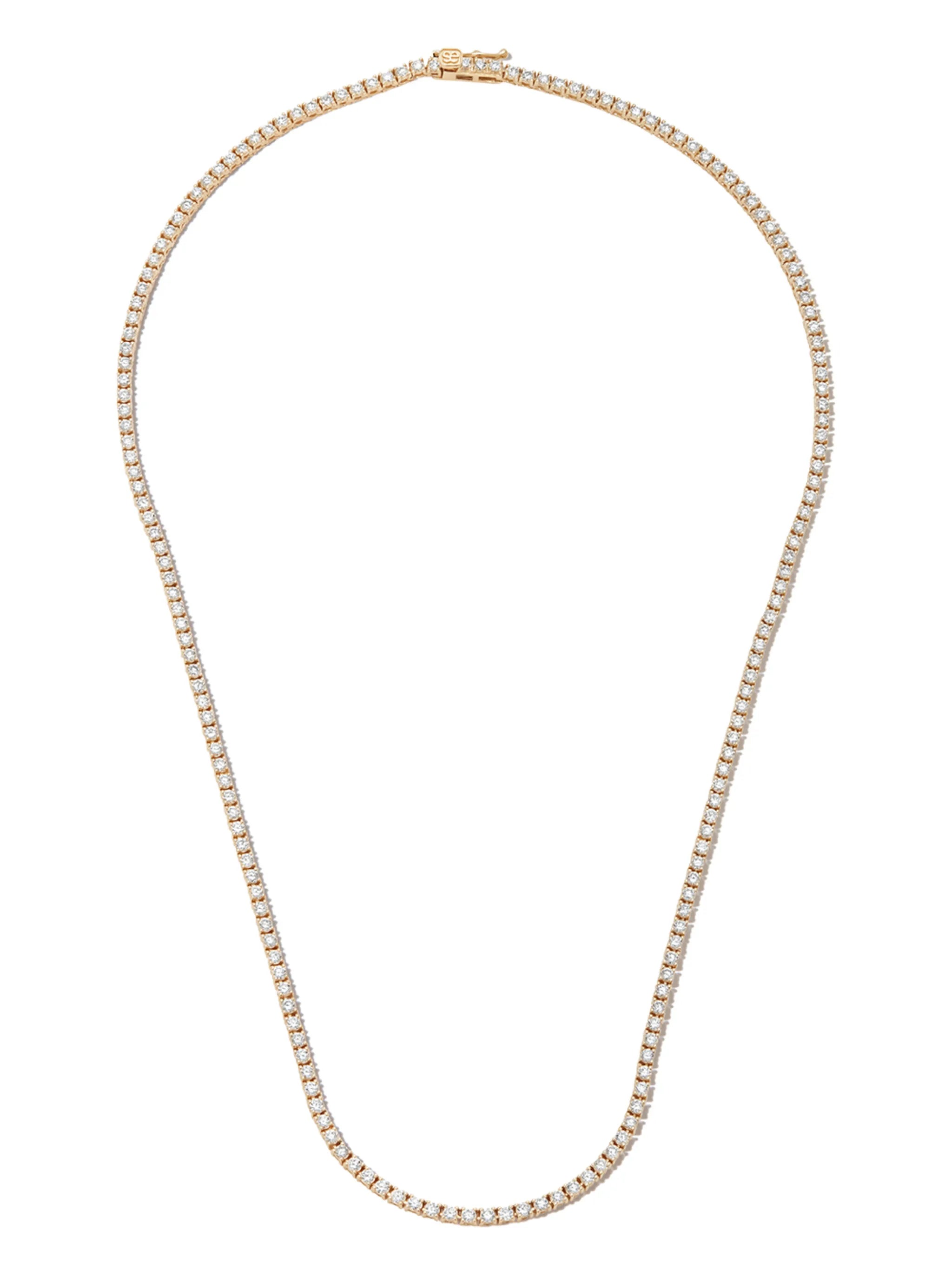 14kt yellow gold diamond tennis necklace