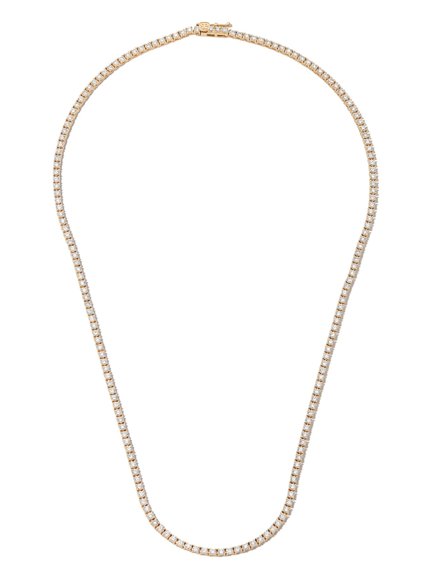 14kt yellow gold diamond tennis necklace