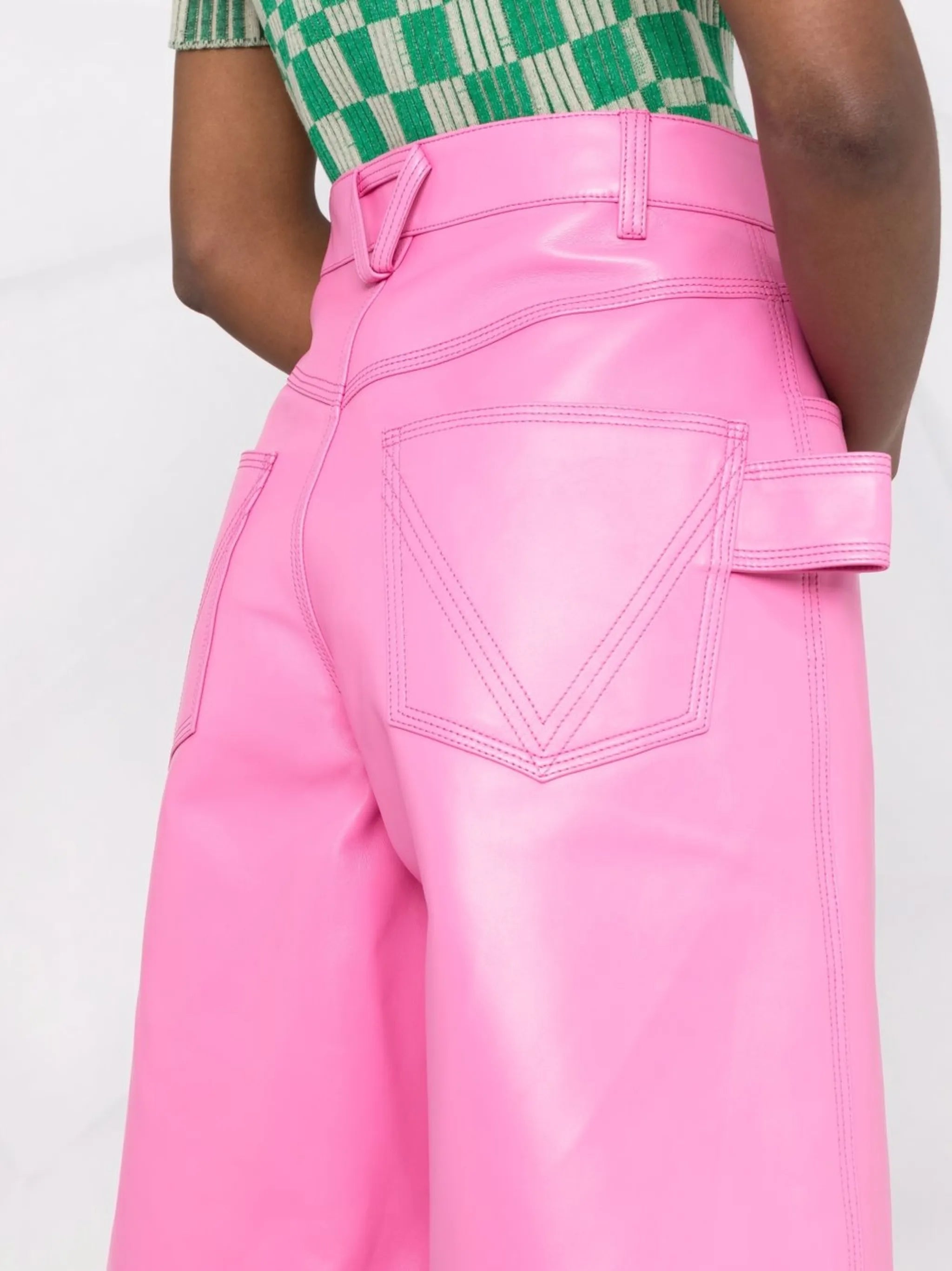 leather Bermuda shorts