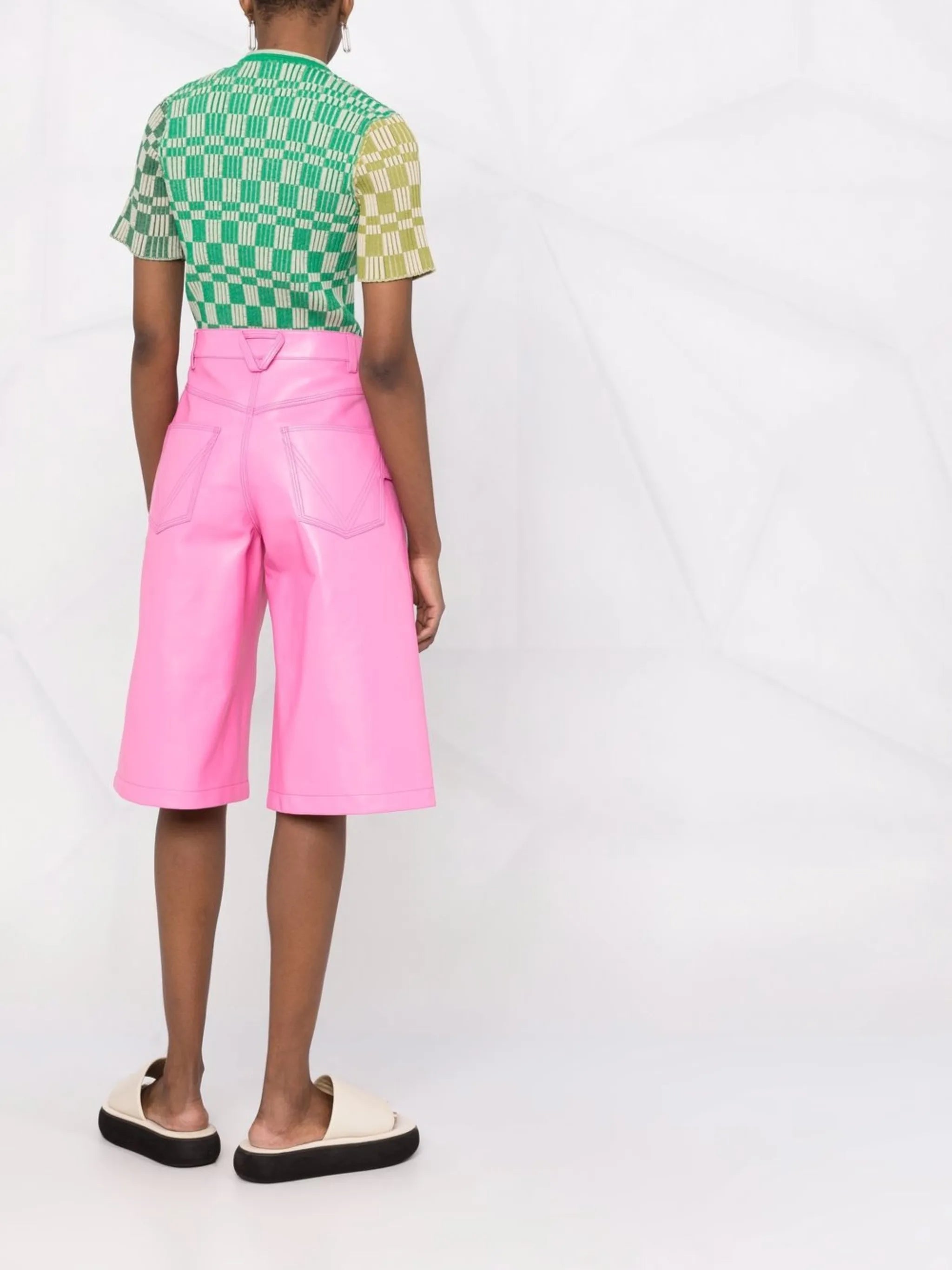 leather Bermuda shorts